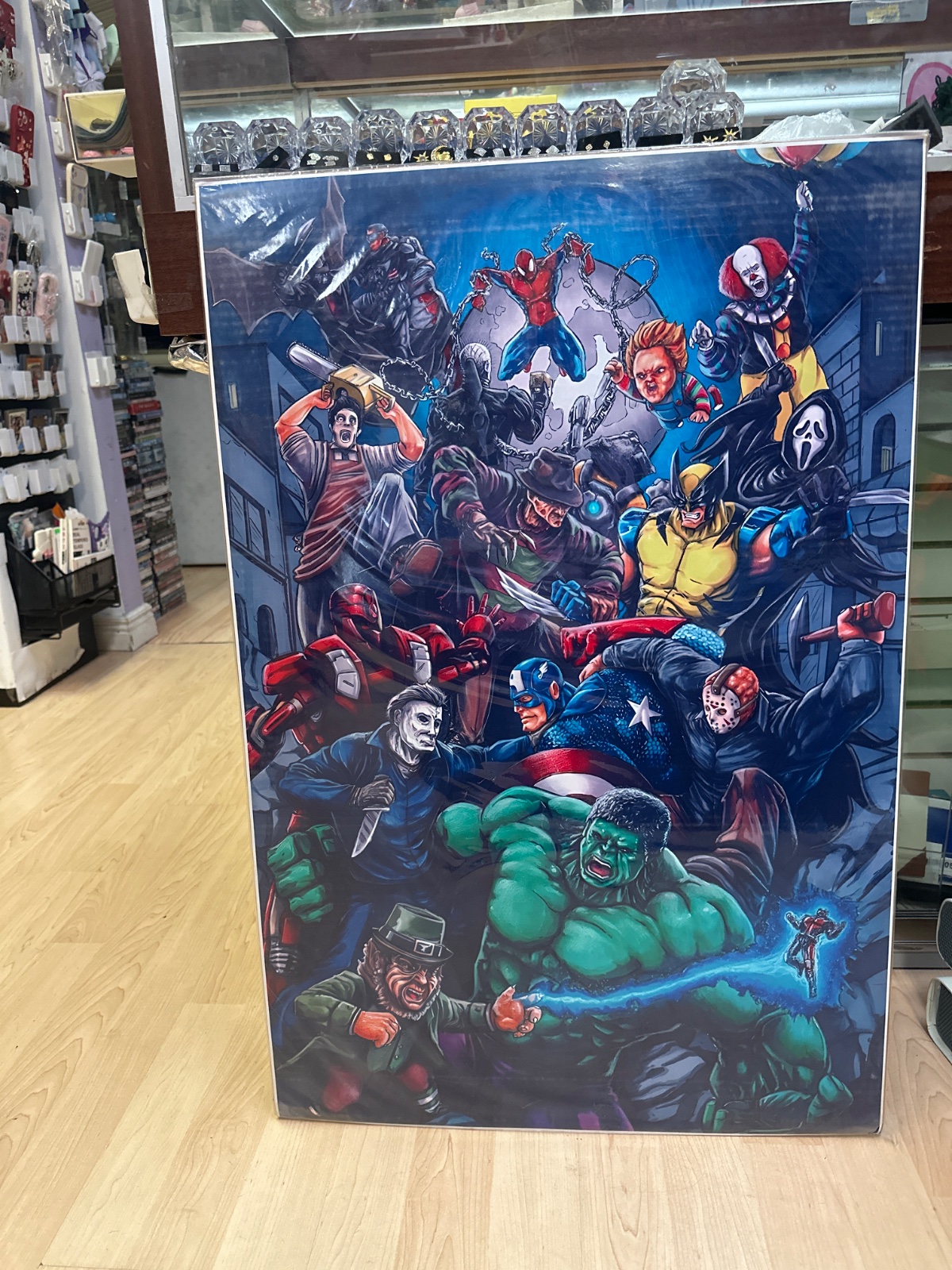 Superheroes Vs Horror Icons Mashup Poster