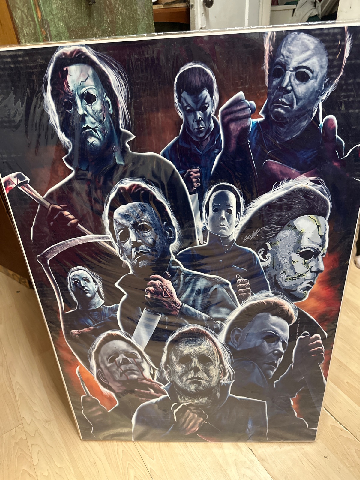 Halloween Masked Slasher Collage Poster