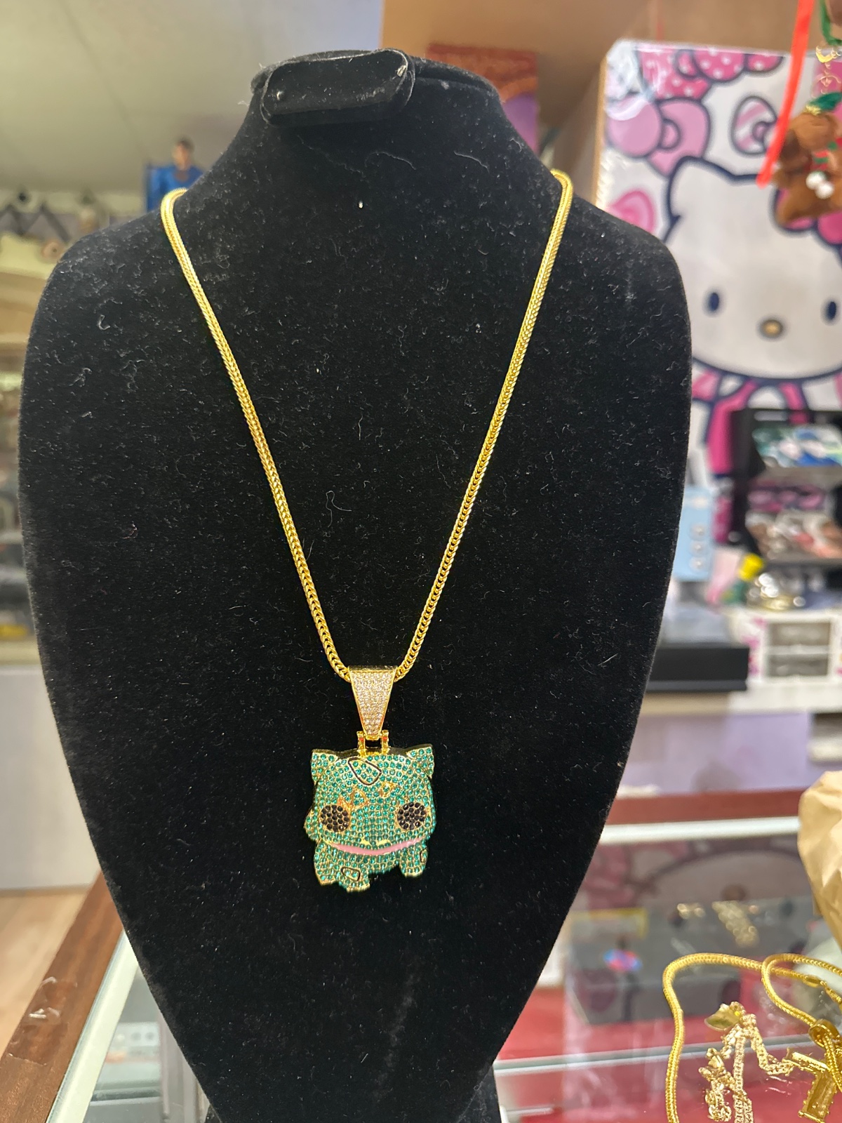 Bejeweled Bulbasaur Pendant Necklace
