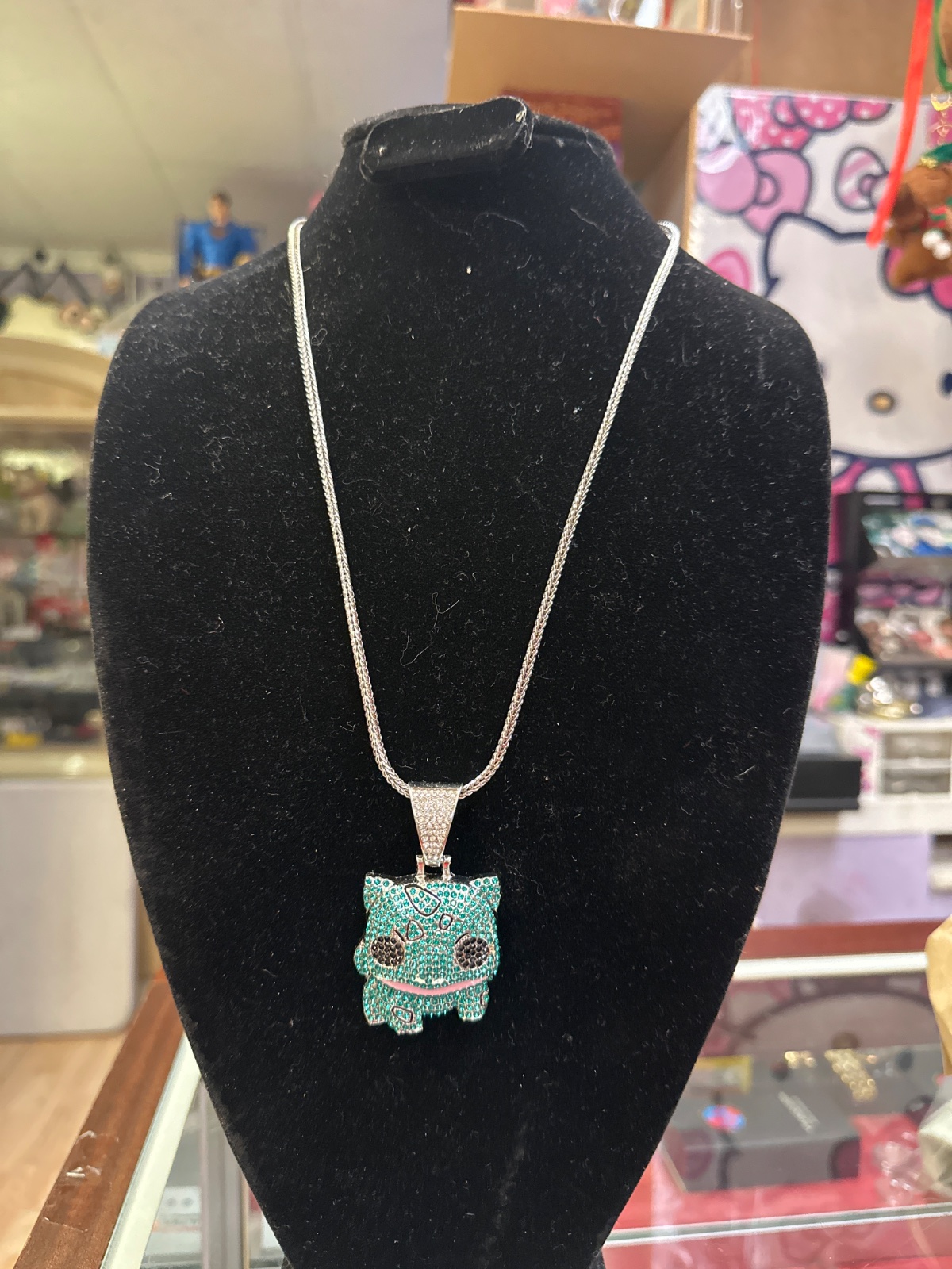 Bejeweled Bulbasaur Pendant Necklace