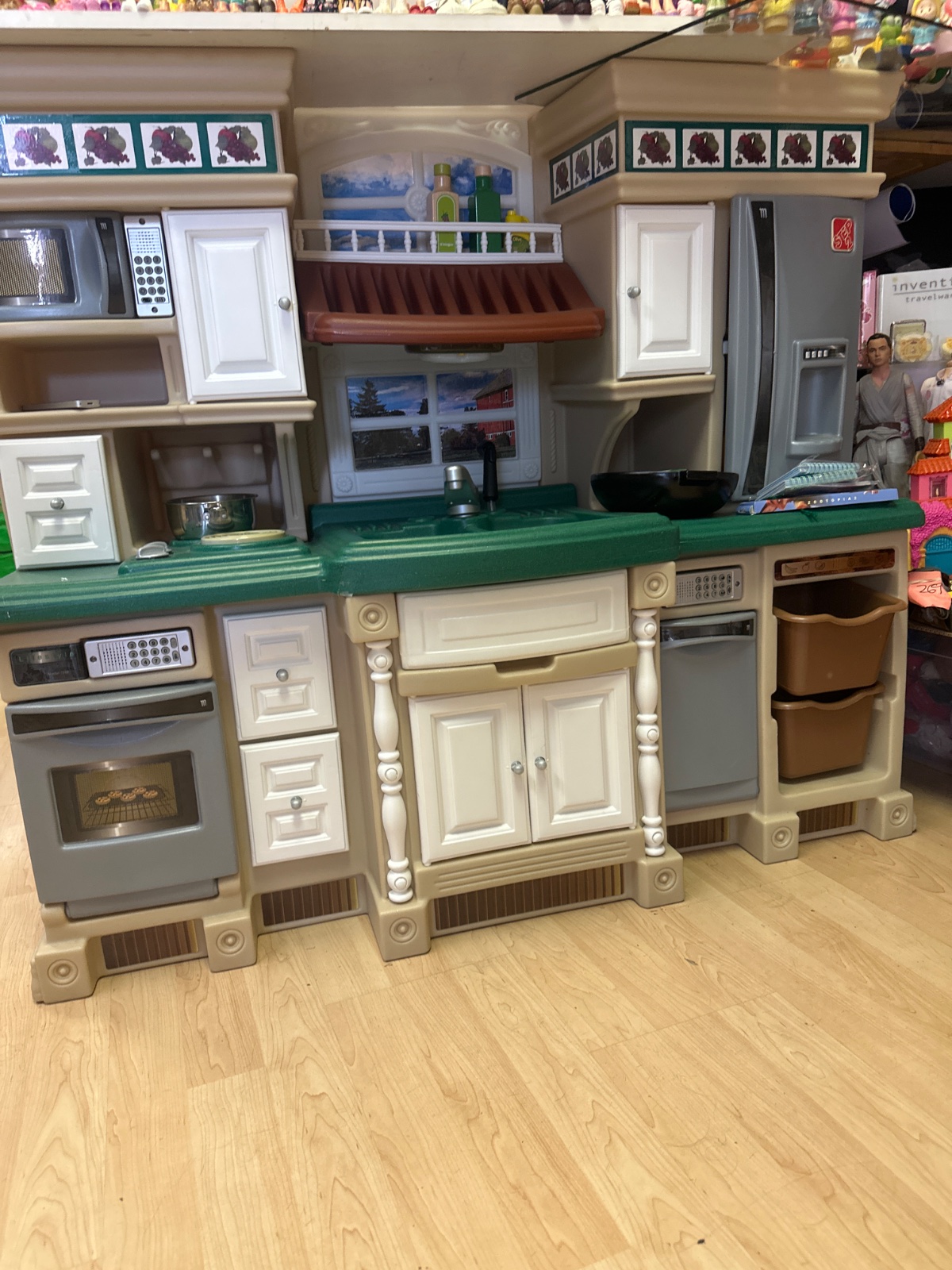 Full-Size Play Kitchen Set with Fridge, Oven, and Sink