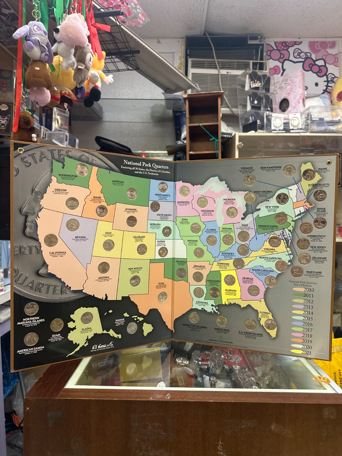 National Park Quarters Map Collector's Board