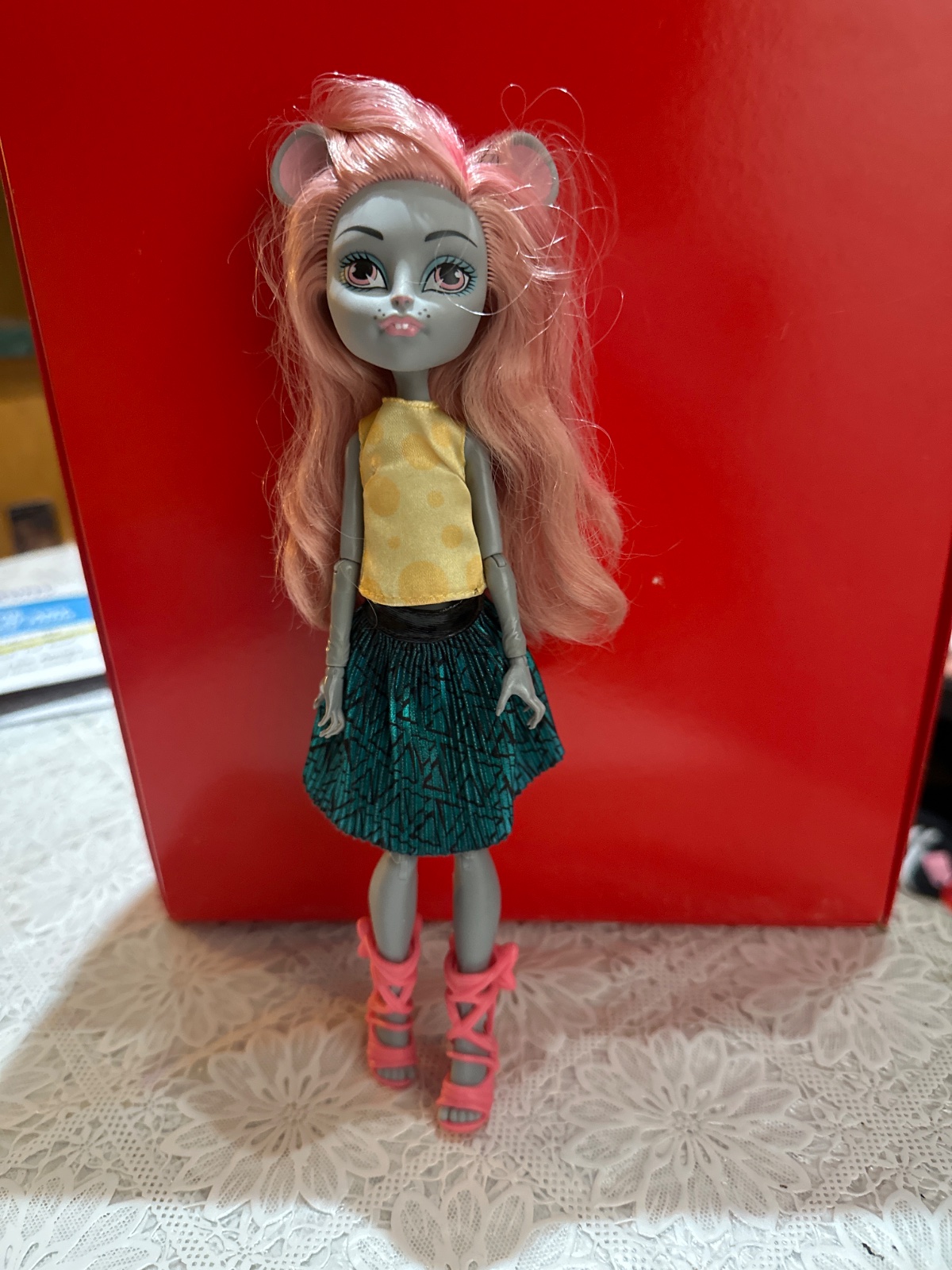 Mouse-Eared Fashion Doll With Pink Hair