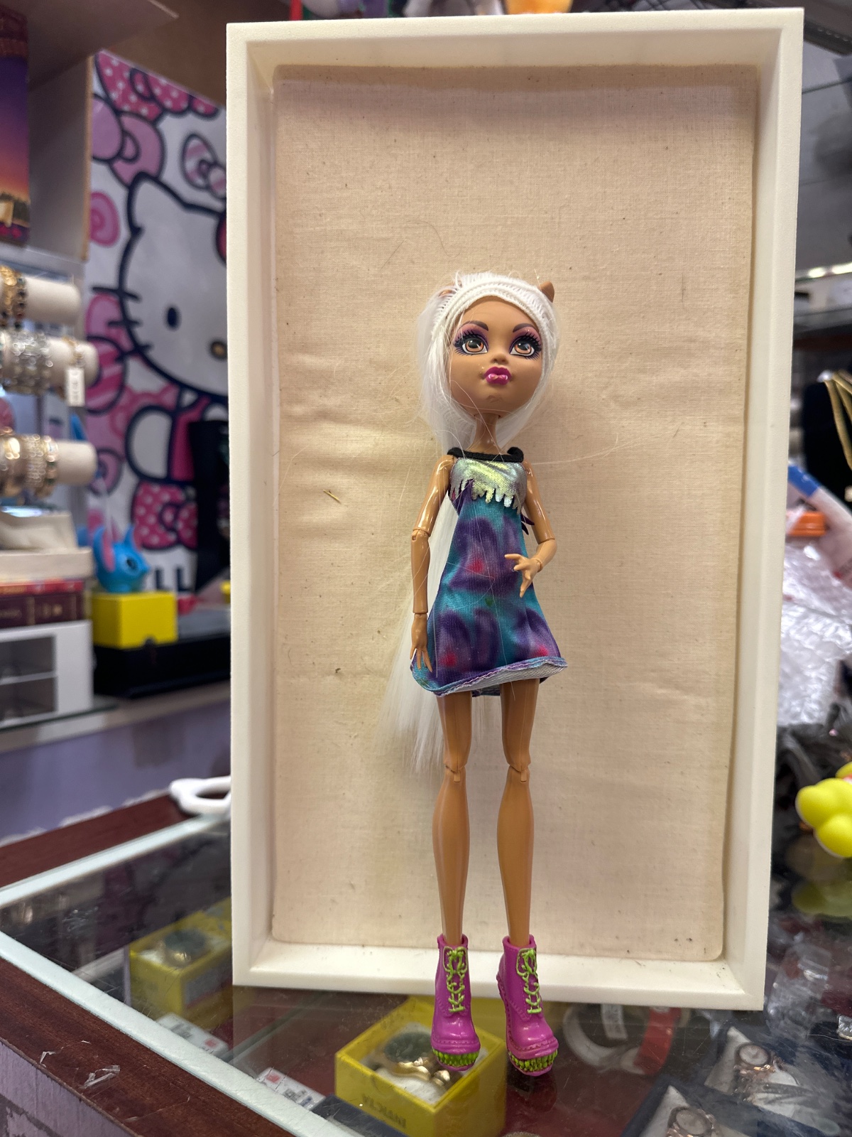 White-Haired Fashion Doll With Purple Boots