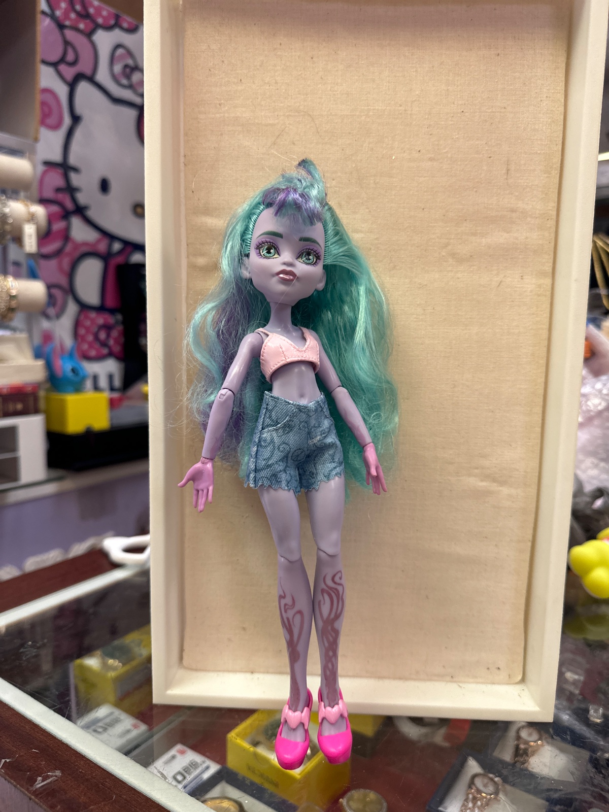 Monster High Doll With Teal Hair And Denim Shorts