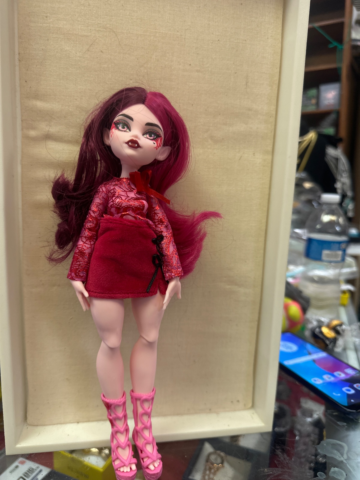 Vampire-Style Fashion Doll in Red Outfit