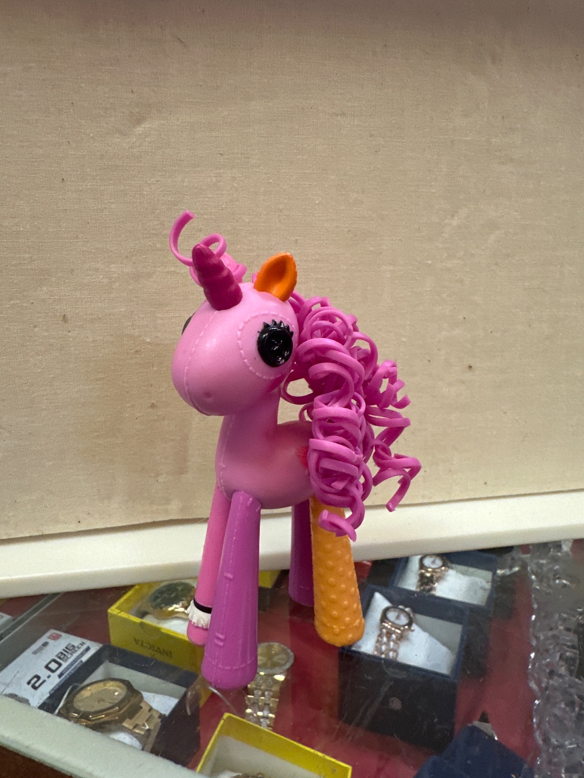 Pink Curly-Maned Unicorn Figure