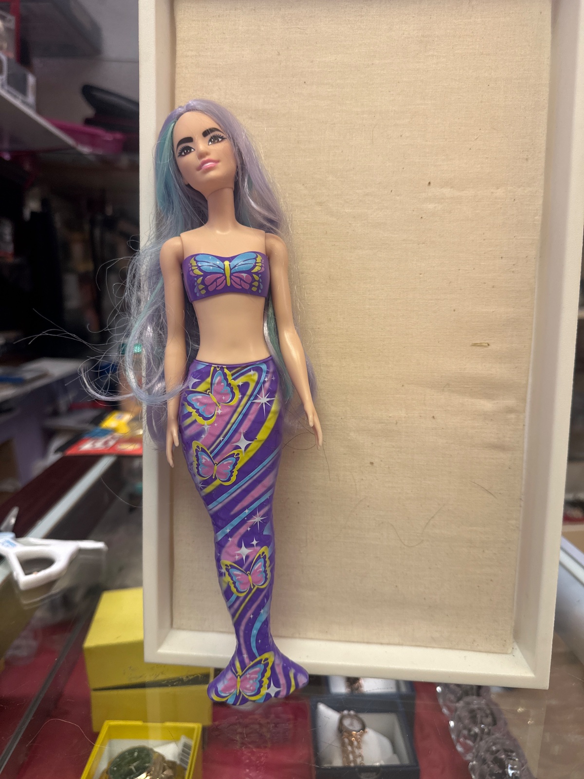 Purple Butterfly Mermaid Doll