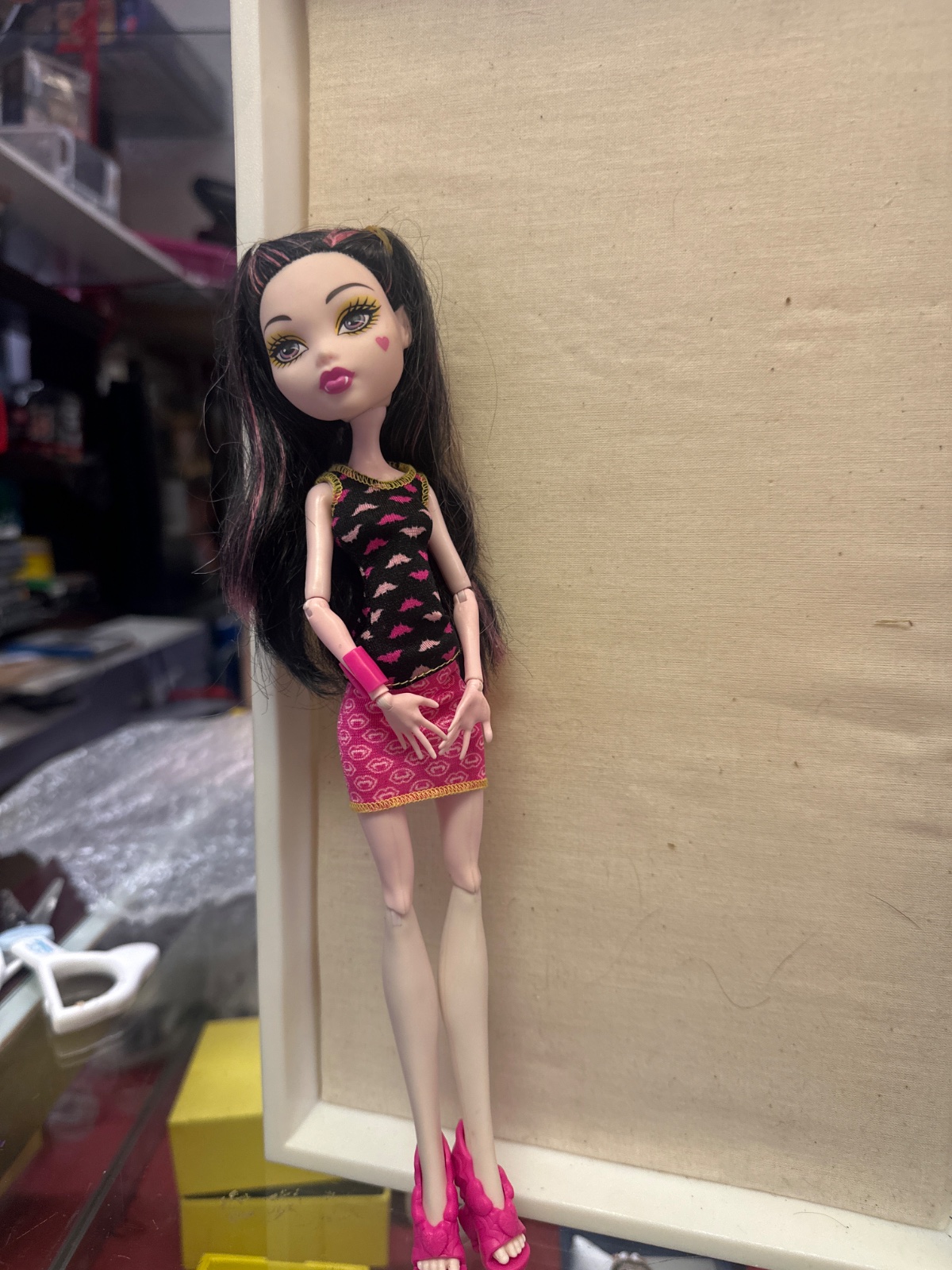 Monster High Doll With Black Hair And Pink Streaks
