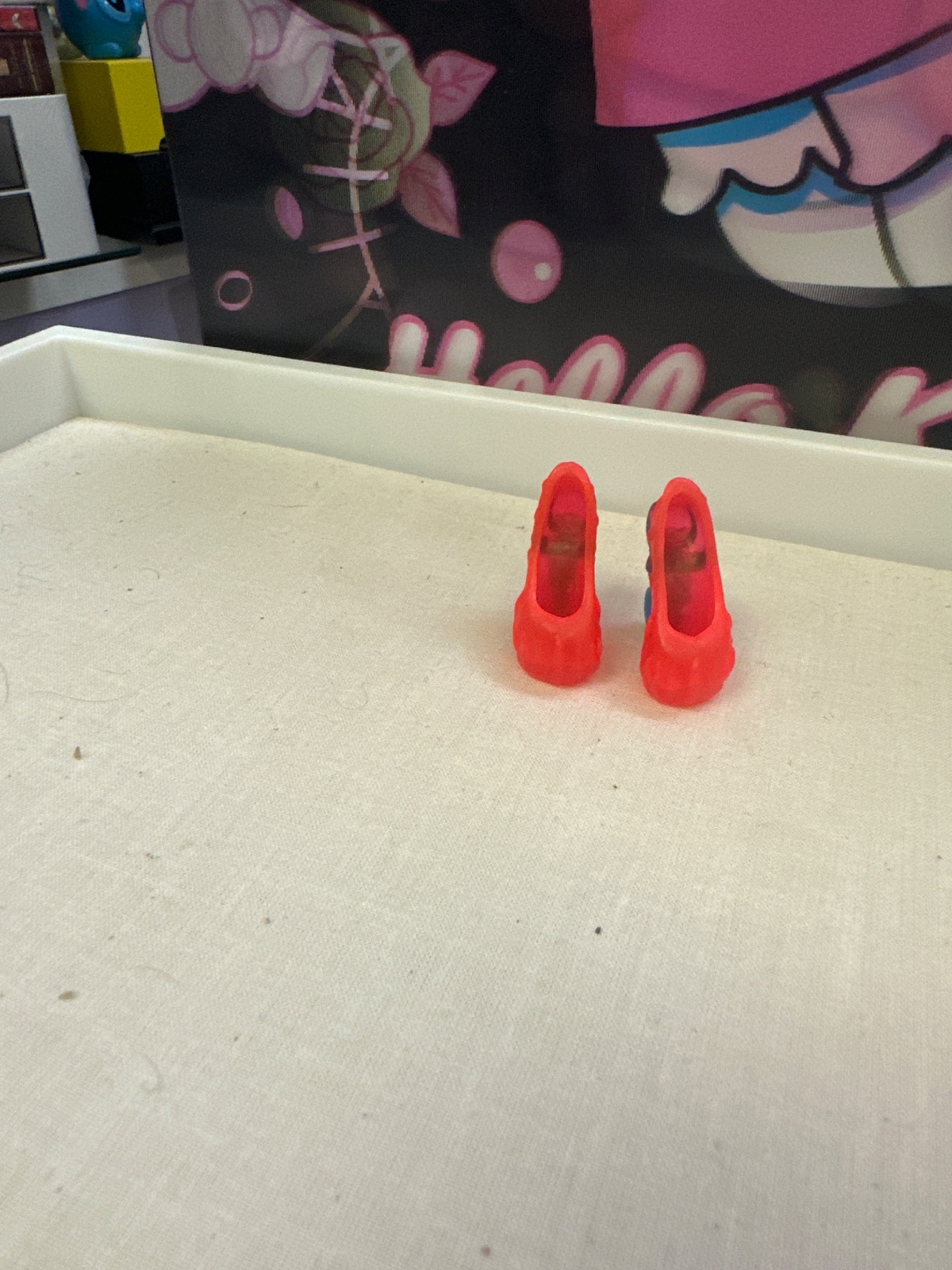 Tiny Red Doll Shoes Pair