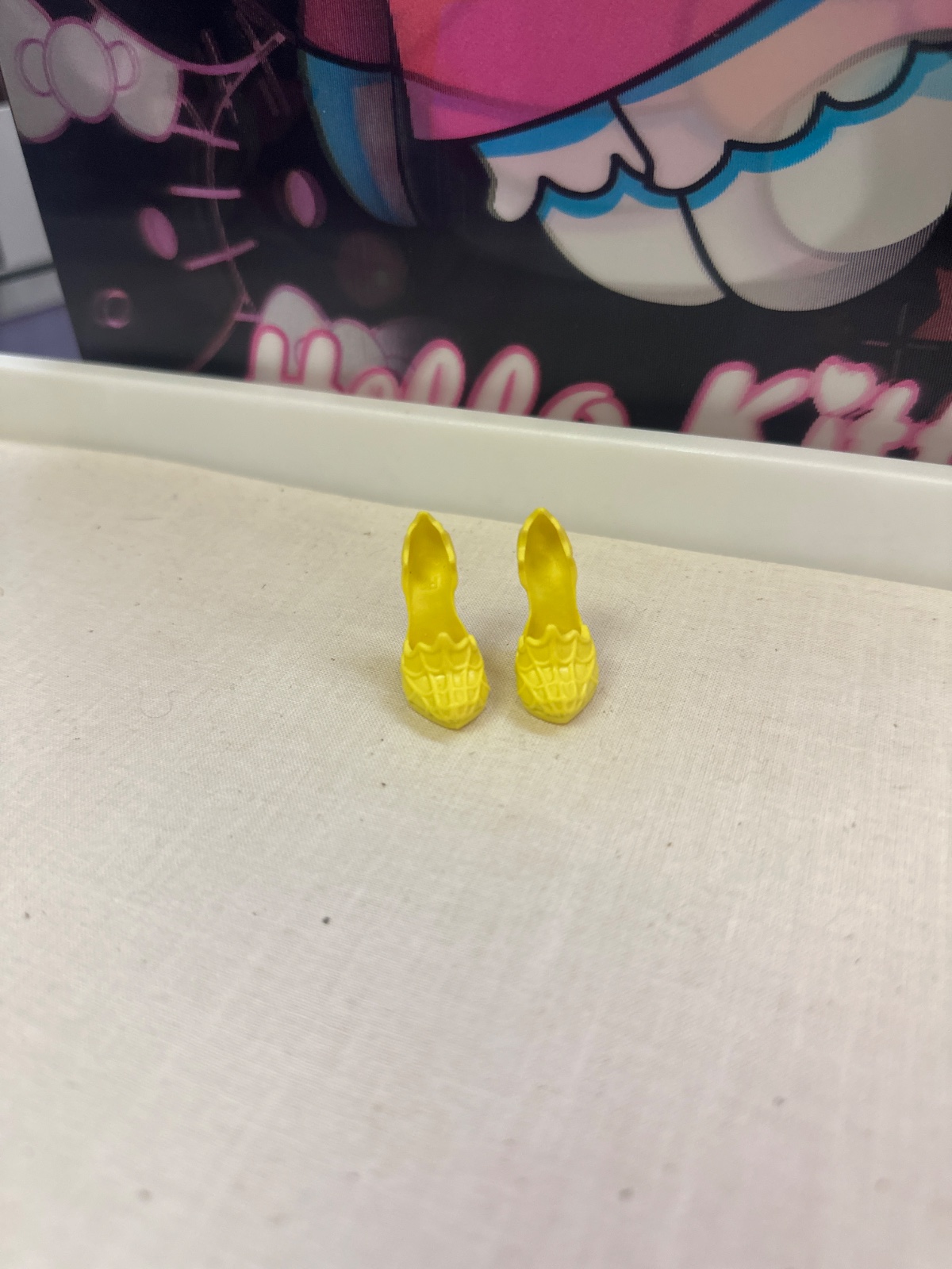 Yellow Textured Doll Heels