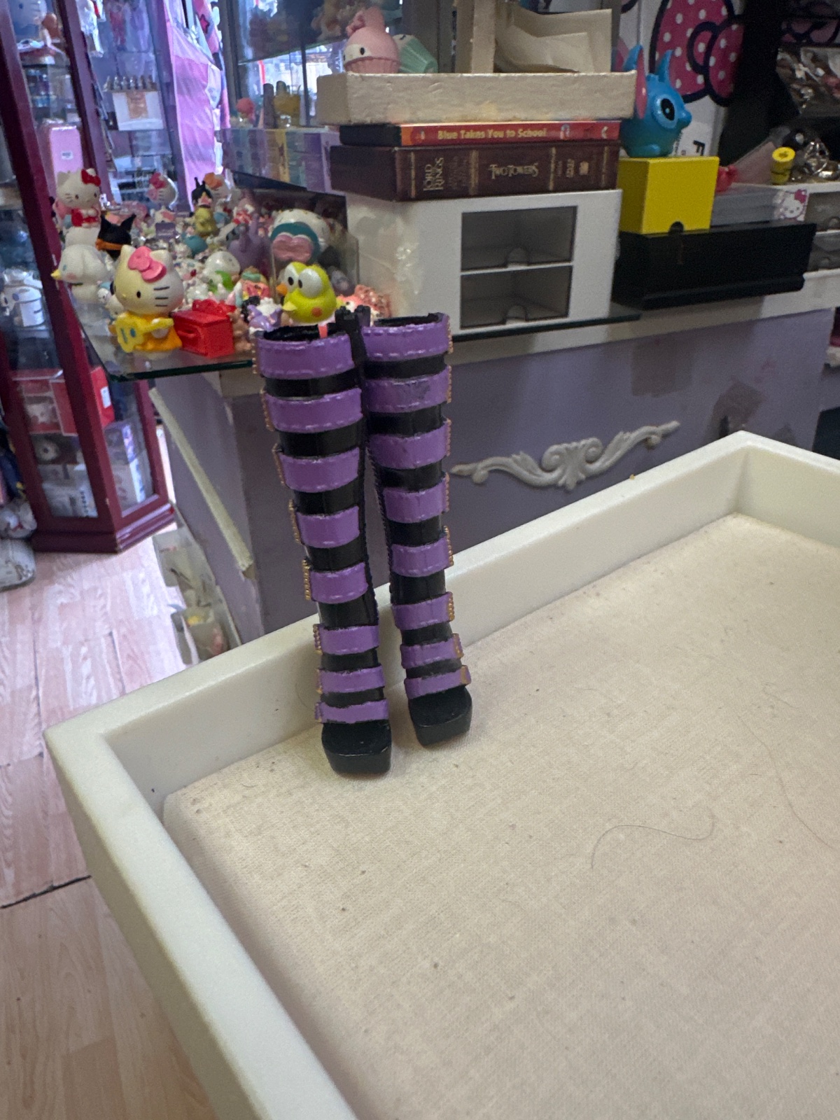 Monster High Doll Legs with Purple Striped Boots