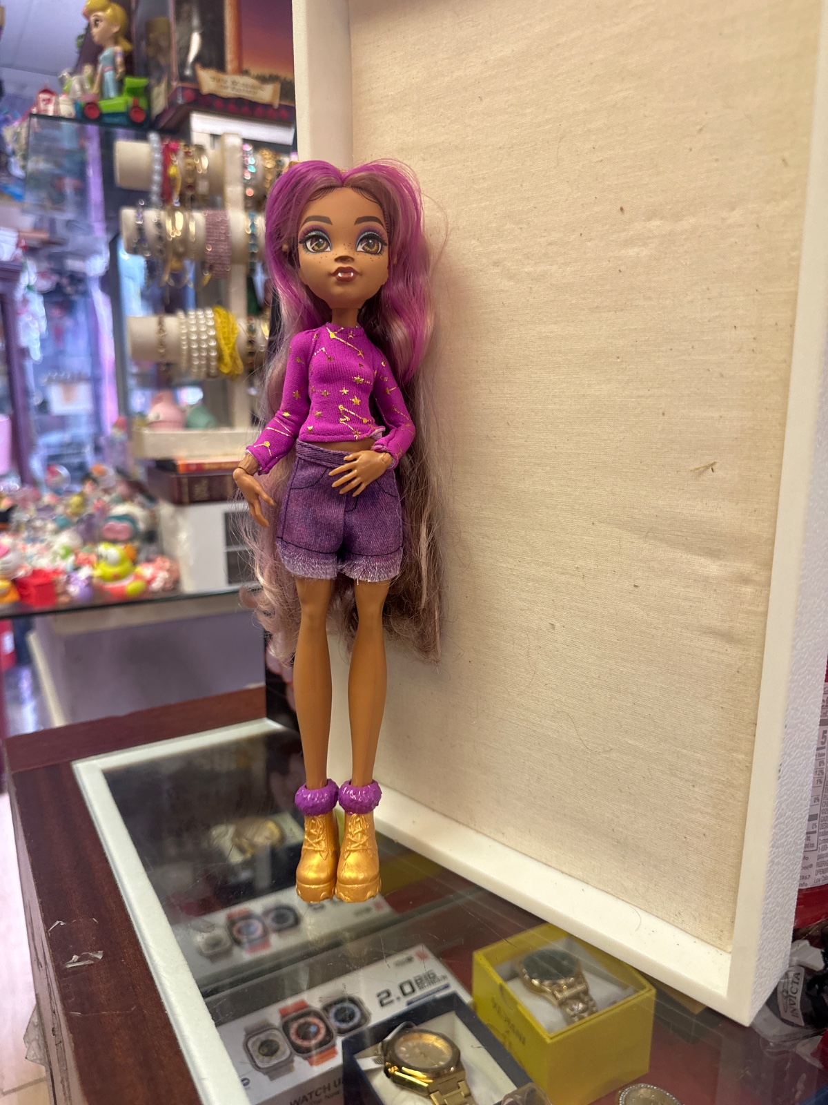 Purple-Haired Fashion Doll with Star Top