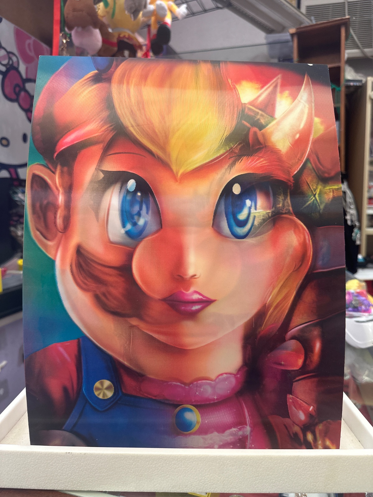 Lenticular Mario Peach Mashup Print