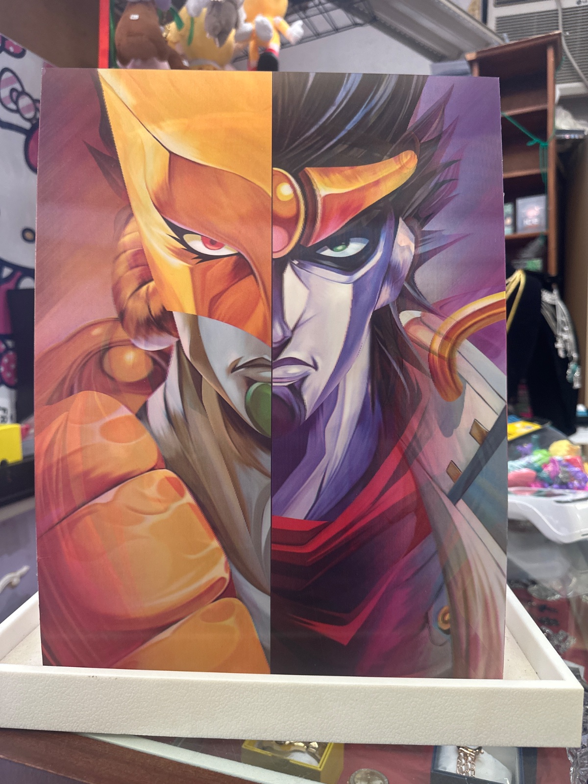 Split-Panel Anime Warrior Print