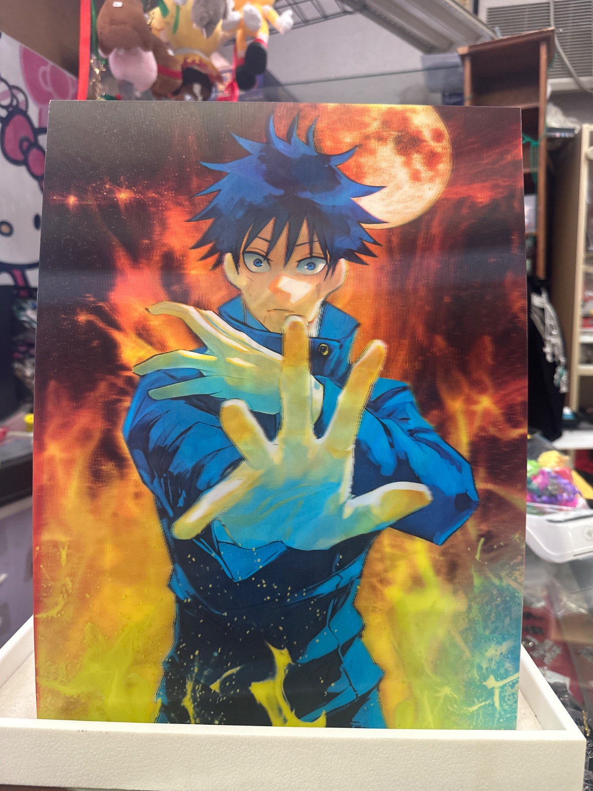 Blue-Haired Anime Character Lenticular Print