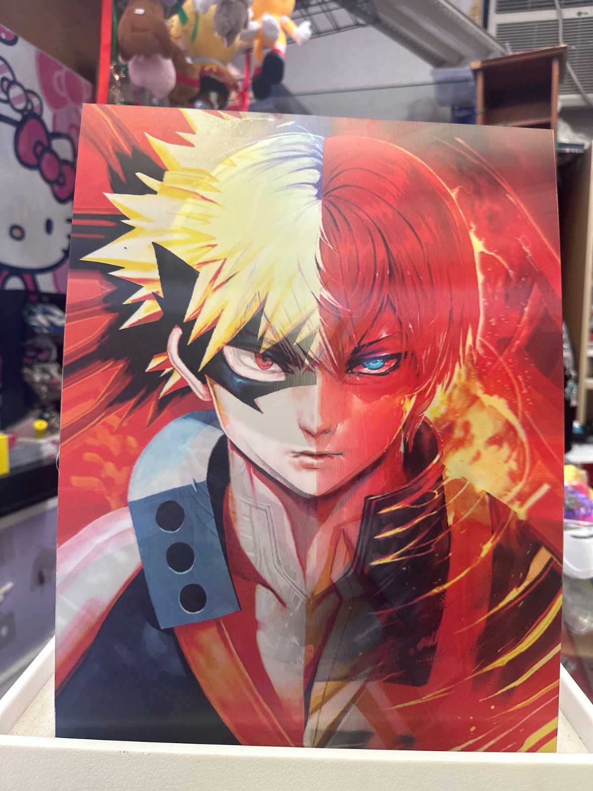 Split-Face Anime Hero Lenticular Print