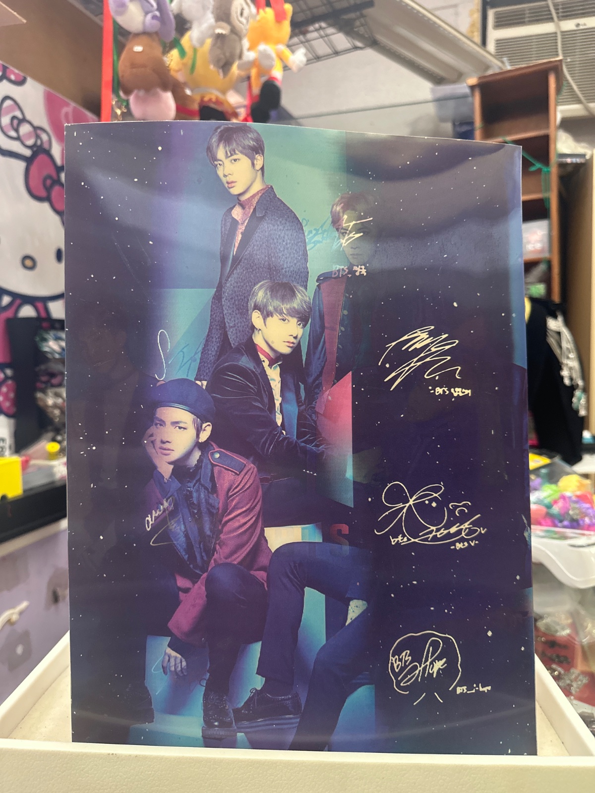 BTS Galaxy-Themed Photo Print with Printed Signatures
