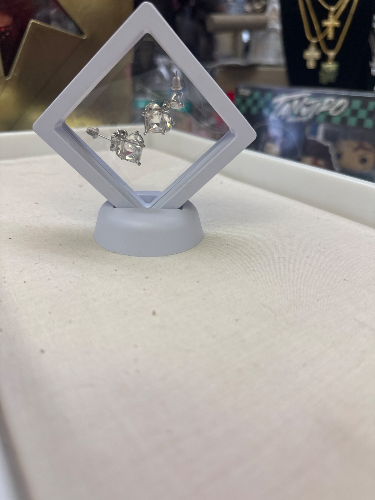 Cushion-Cut Cubic Zirconia Stud Earrings