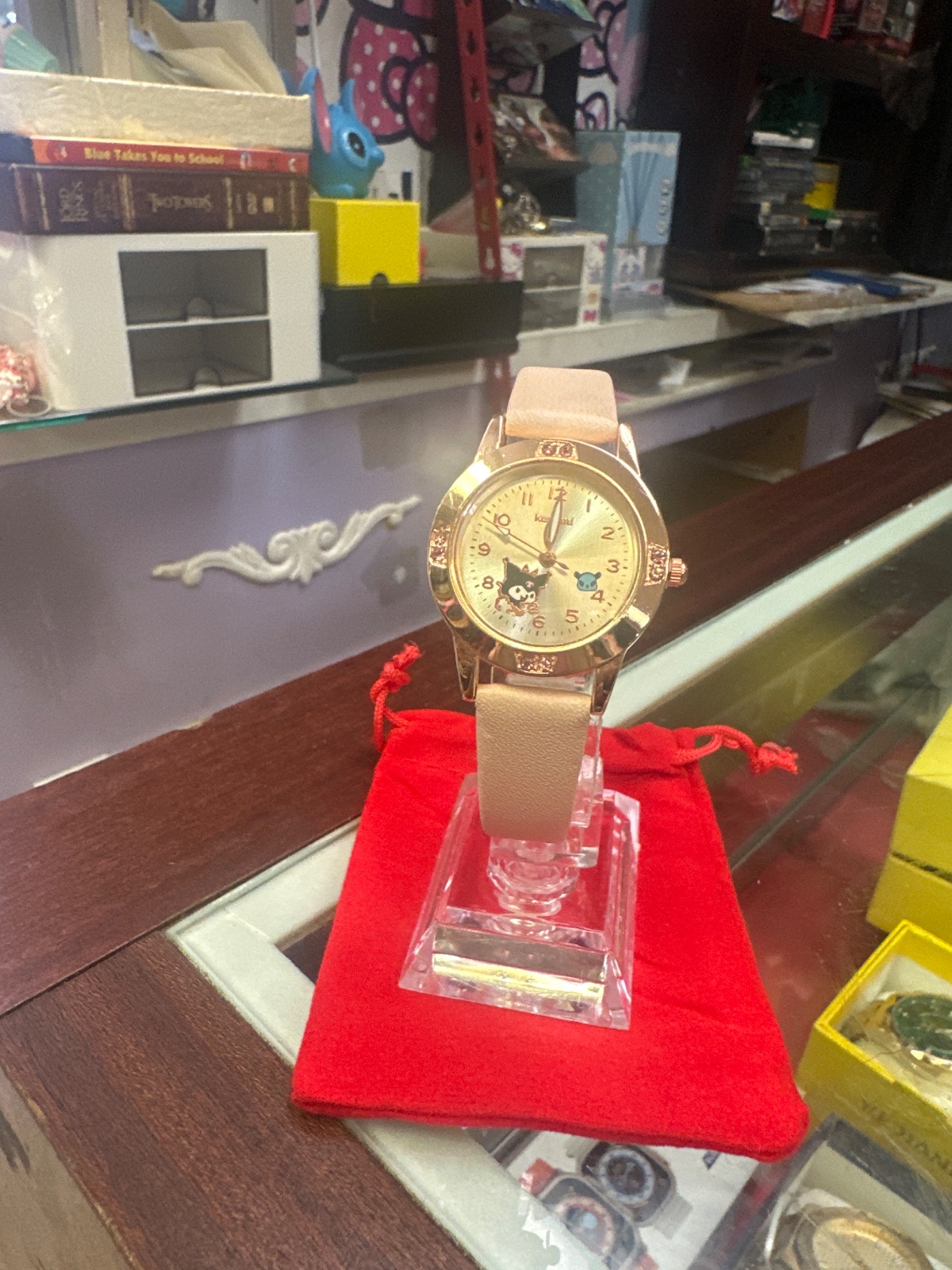 Sanrio Character Watch with Blush Leather Band
