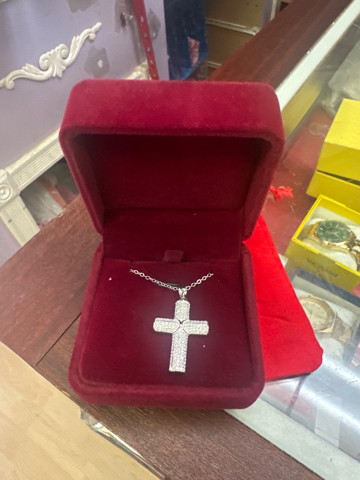 Pave Cross Pendant Necklace