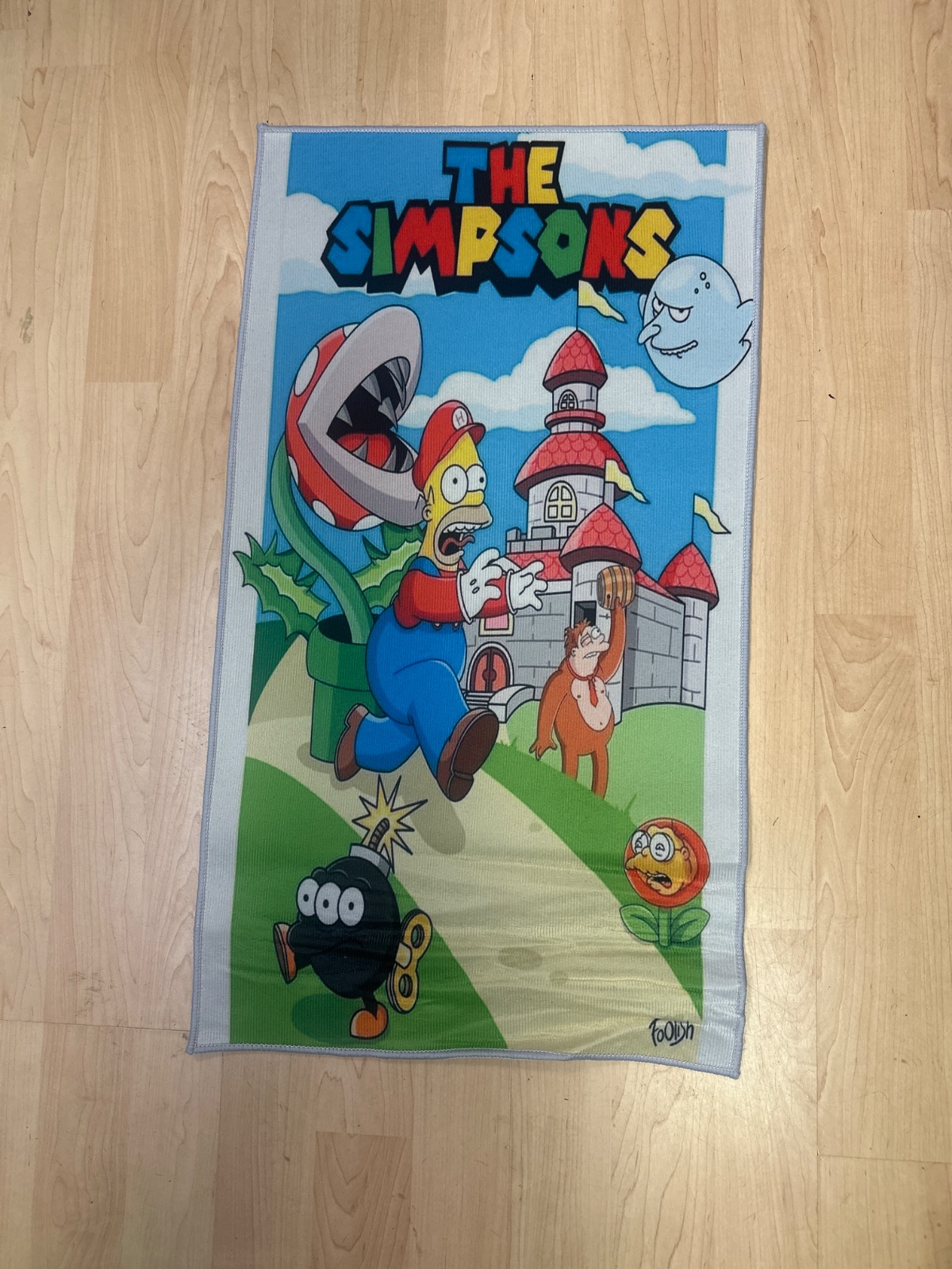 The Simpsons x Super Mario Mashup Towel
