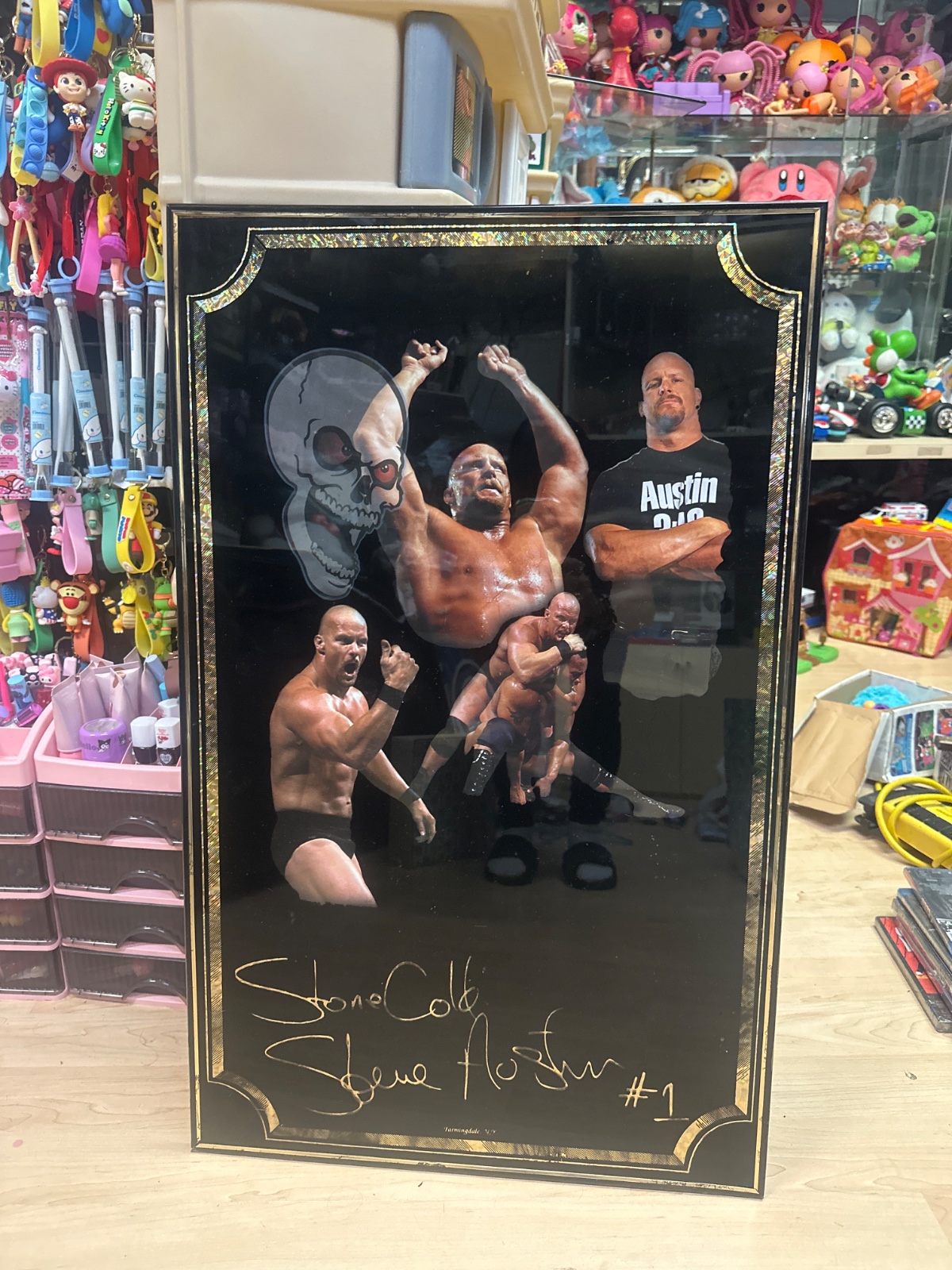 Framed Stone Cold Steve Austin Signed Collage Photo