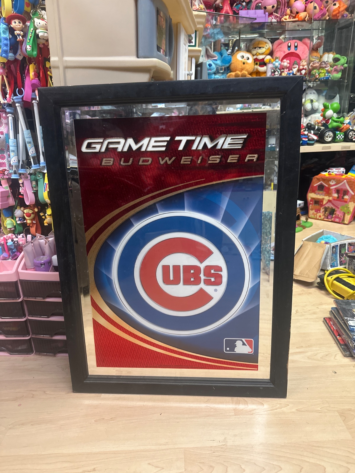 Chicago Cubs Budweiser Game Time Framed Bar Mirror