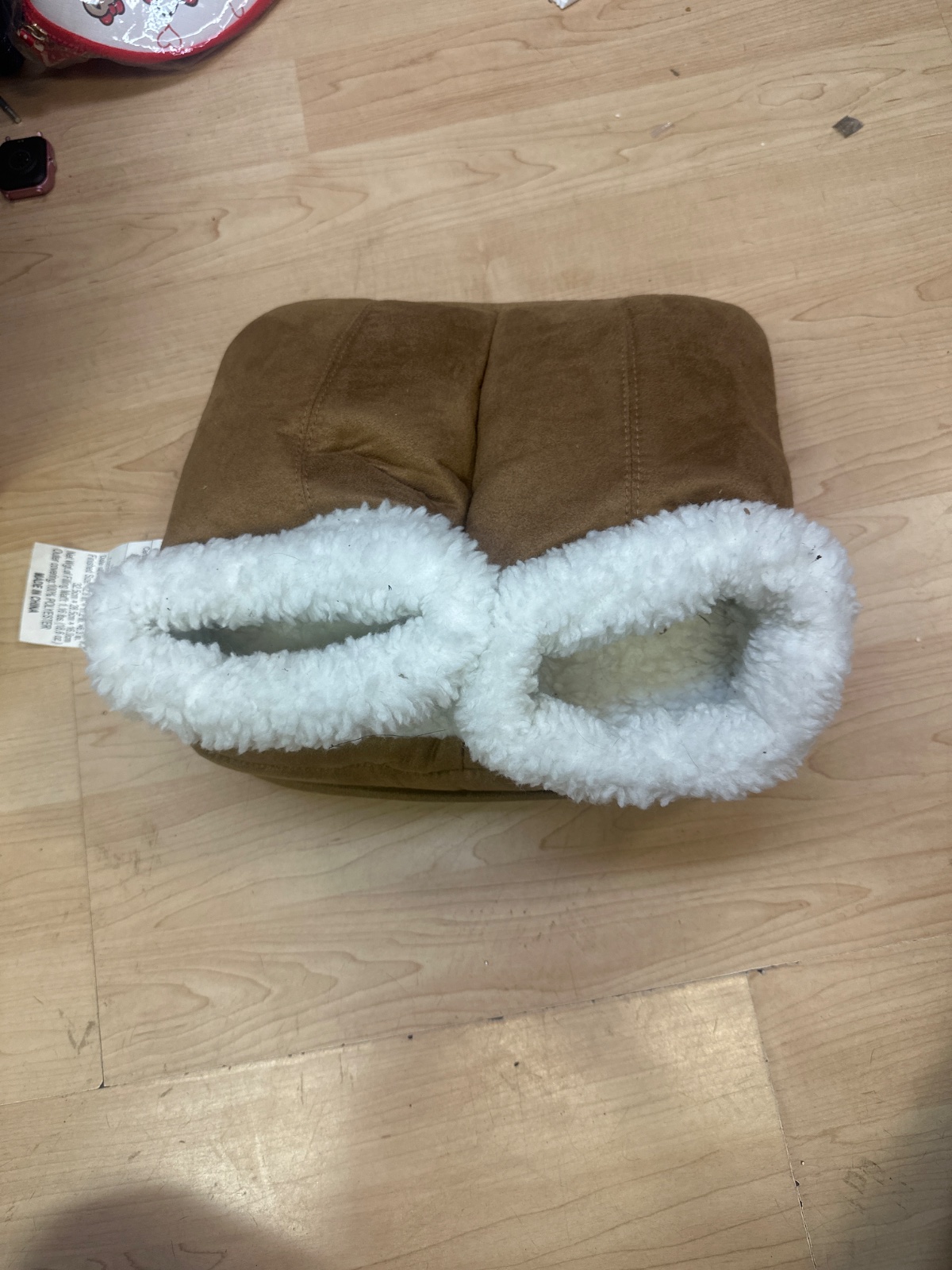 Faux Suede Sherpa-Lined Slipper Boots