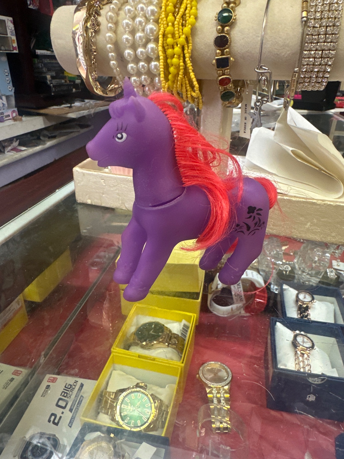Purple Pony Figure With Red Hair