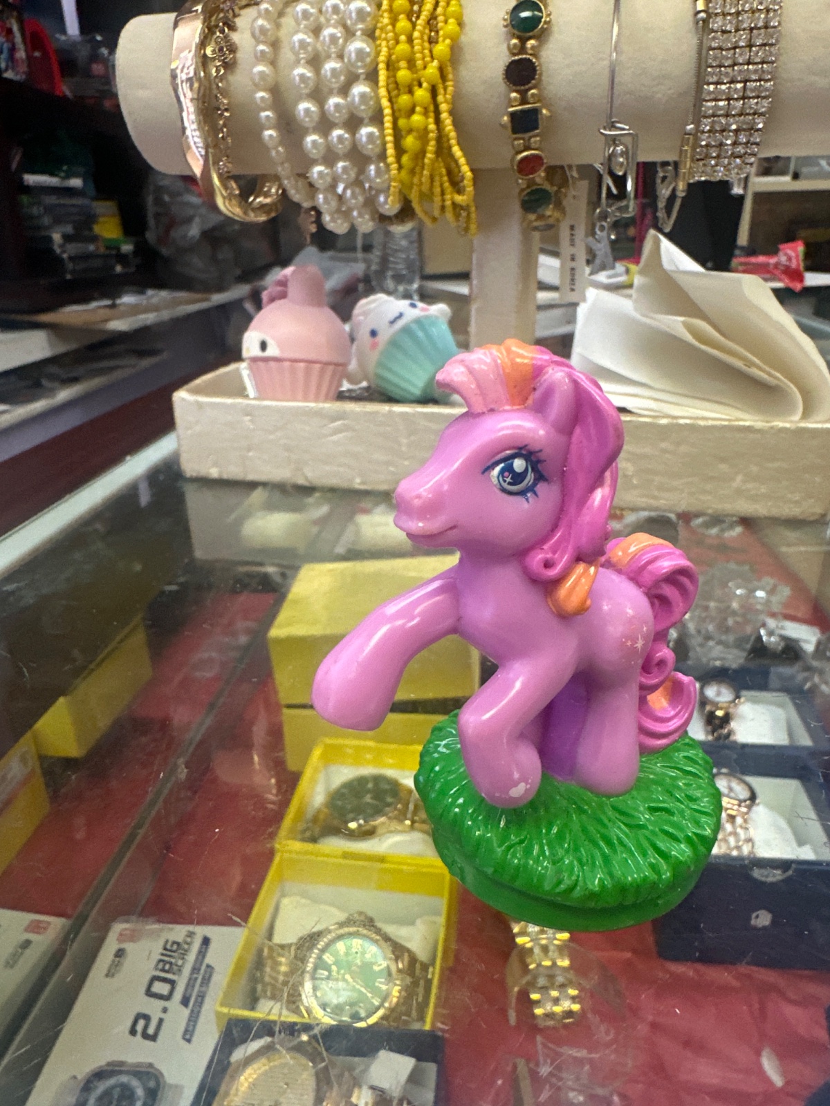 Purple My Little Pony Figure on Grass Base