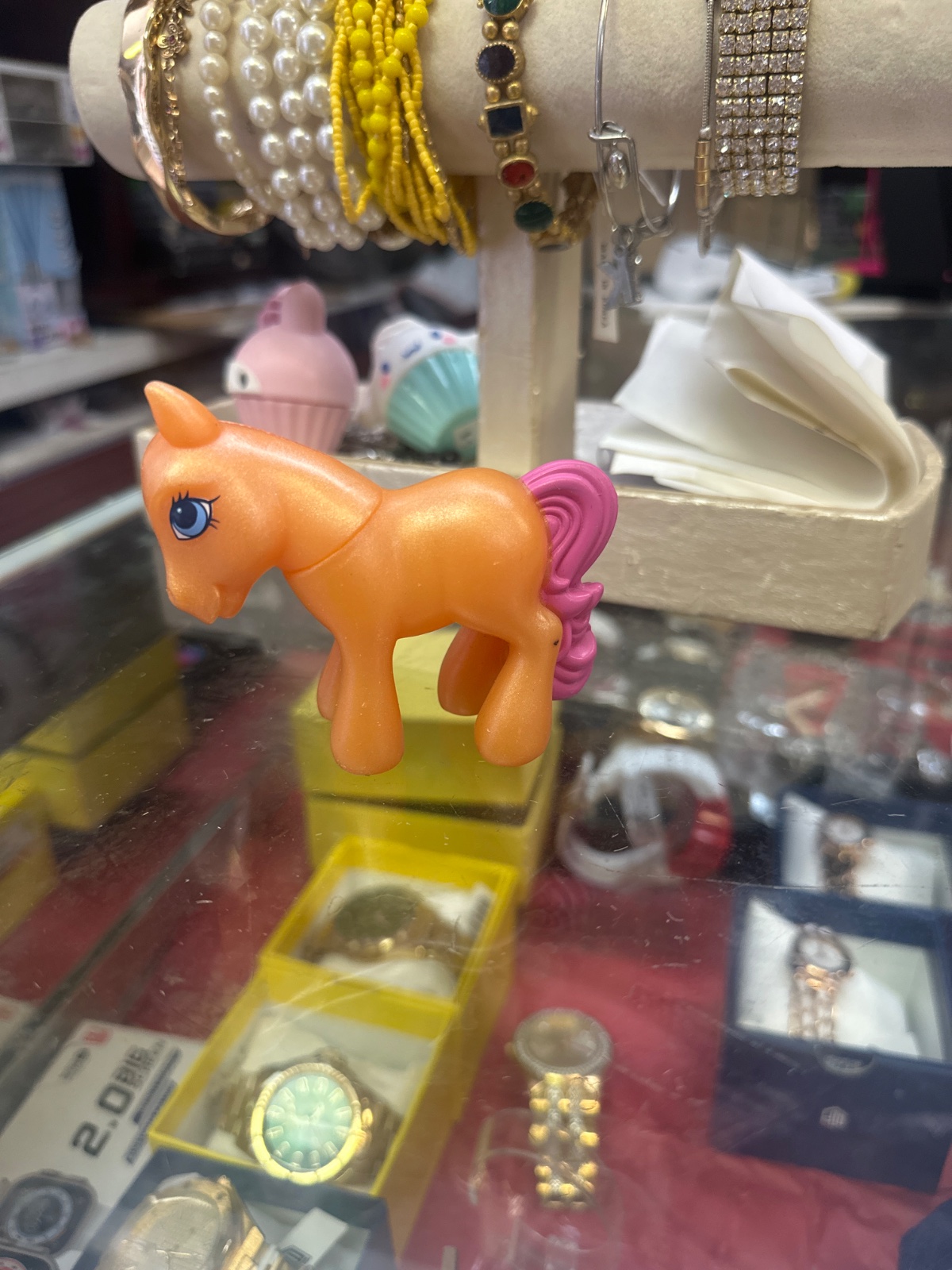 Orange Plastic Pony Figure