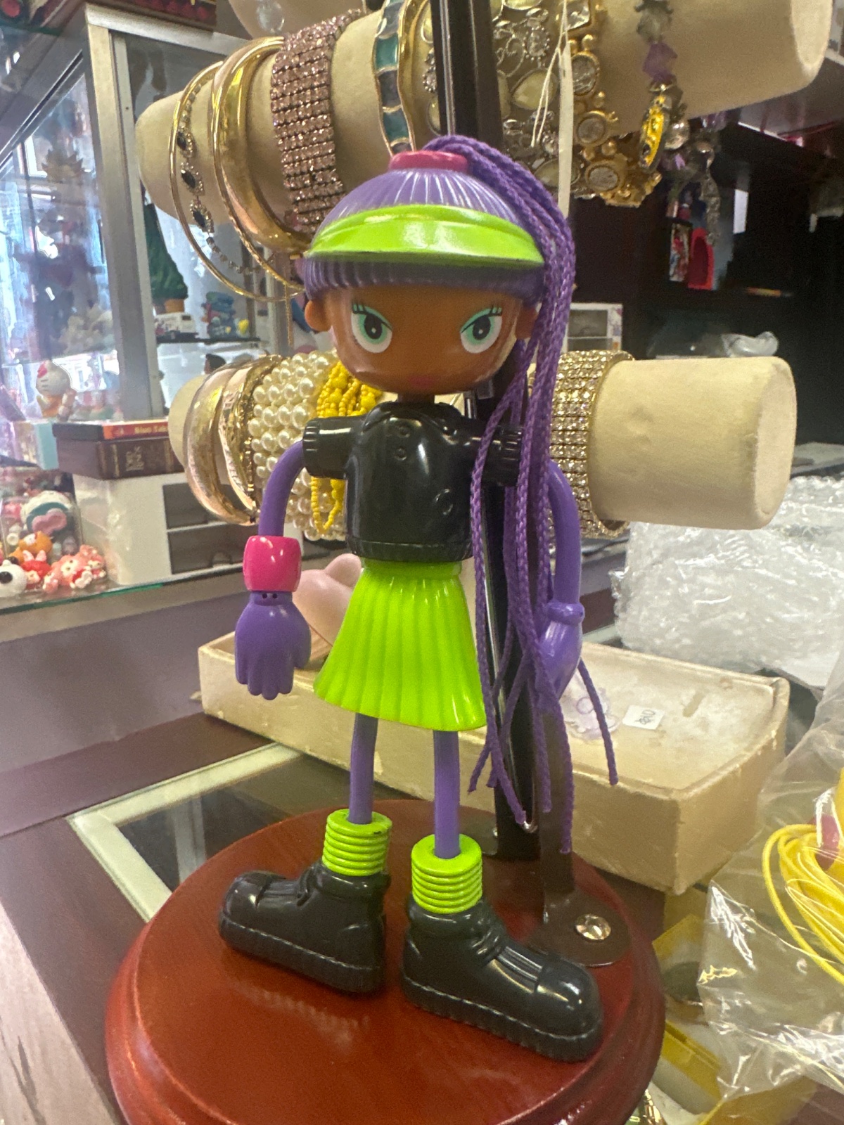 Purple-Braided Fashion Doll Figure