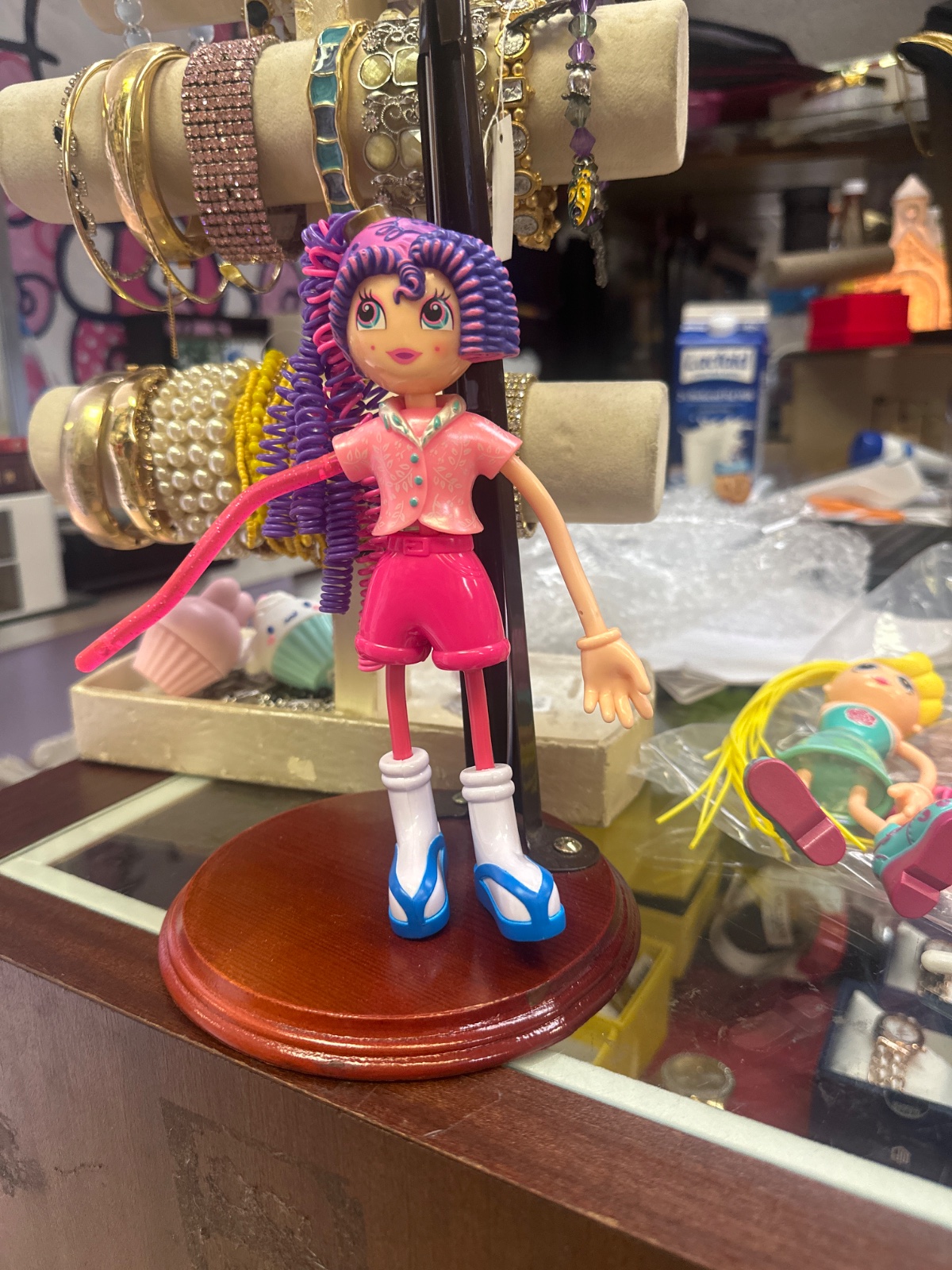 Curly Purple Hair Doll With Extendable Ponytail