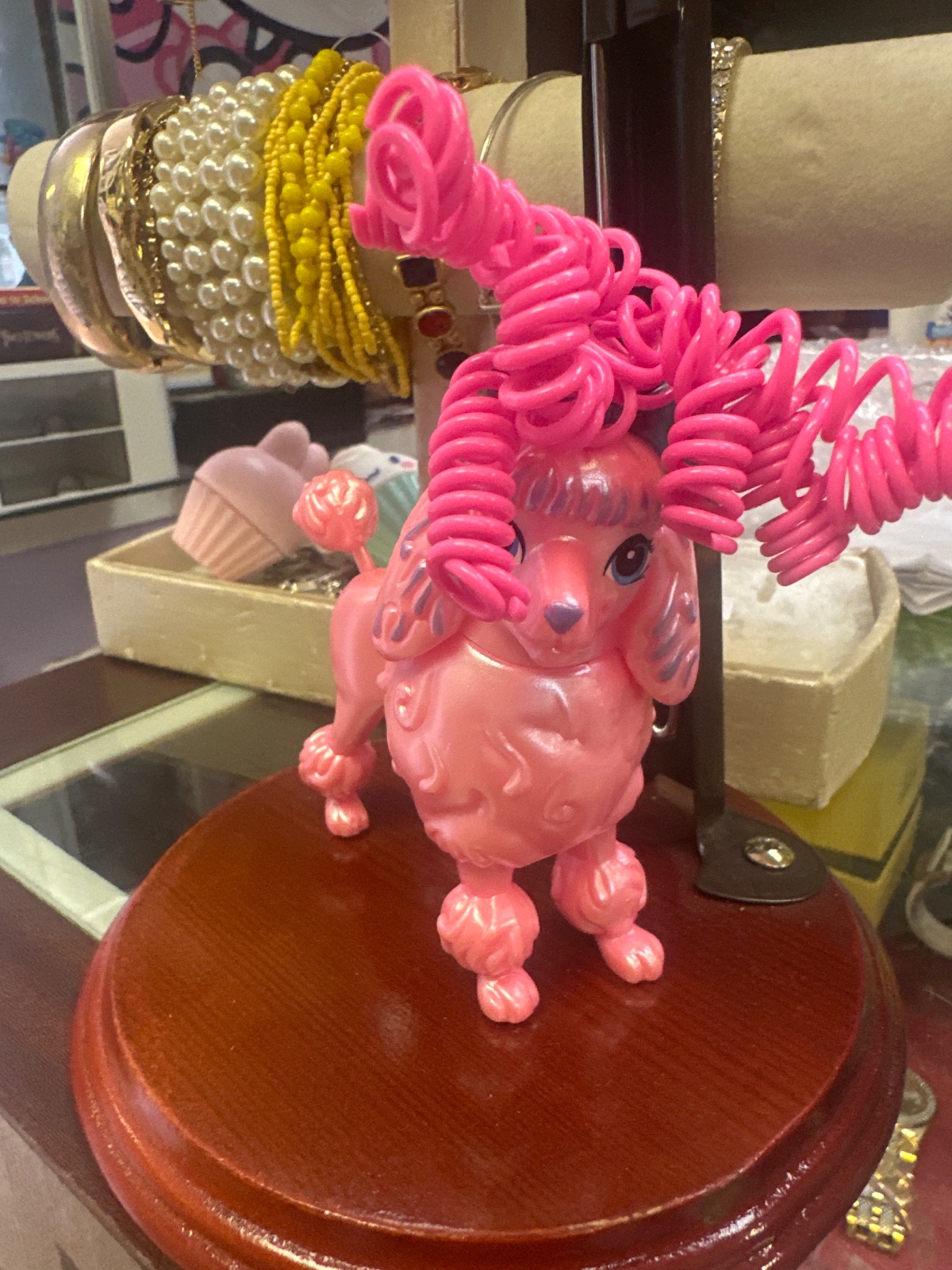 Pink Poodle Toy With Curly Coil Fur