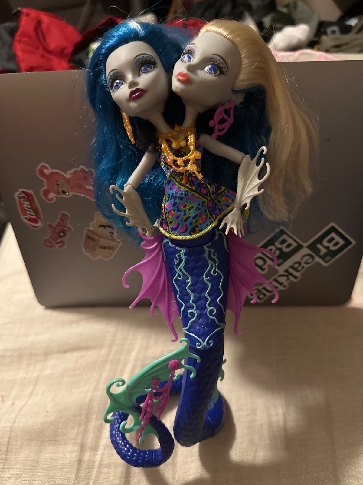 Two-Headed Mermaid Doll With Sea Serpent Tail
