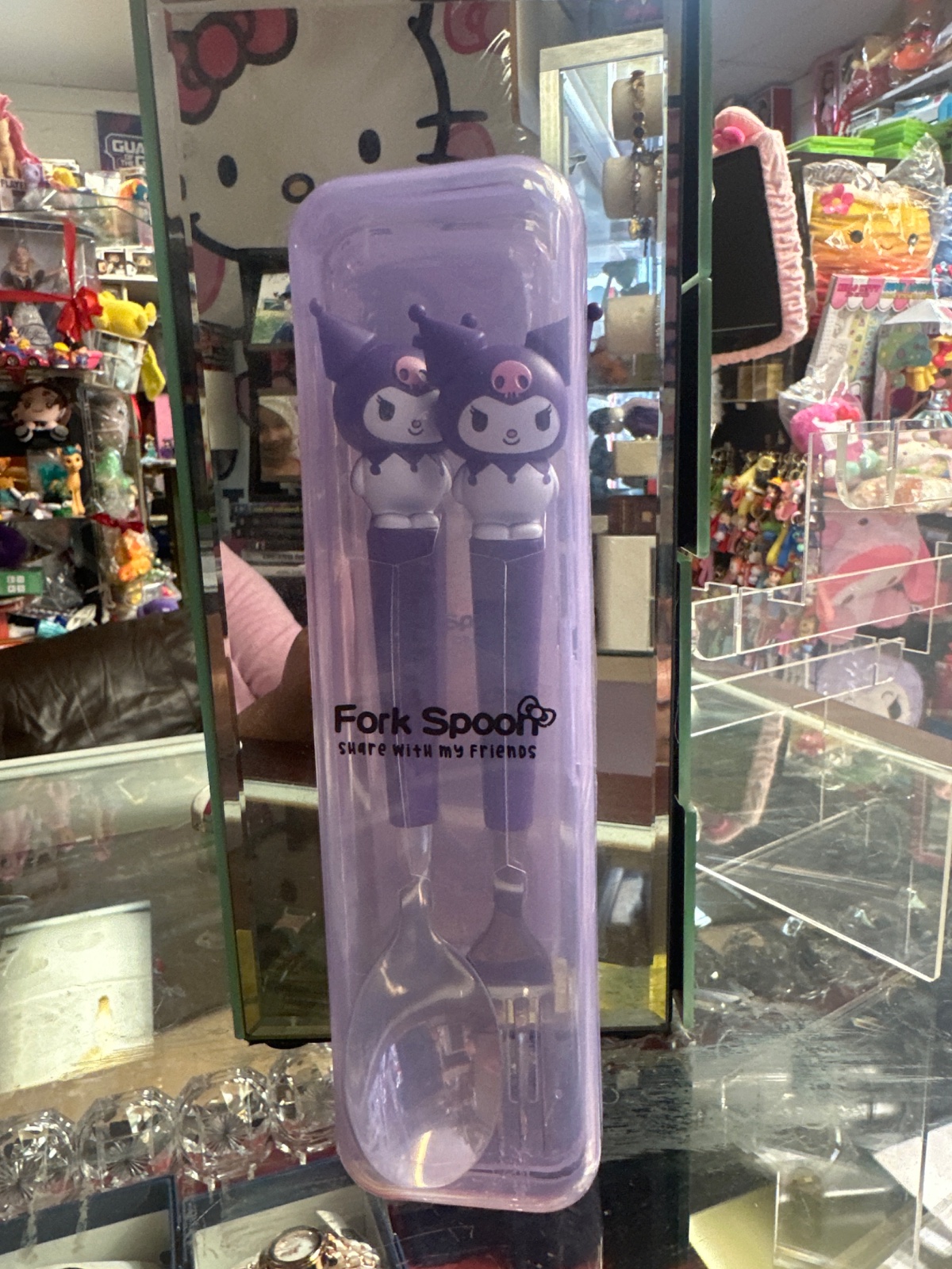 Kuromi Fork And Spoon Travel Set In Case