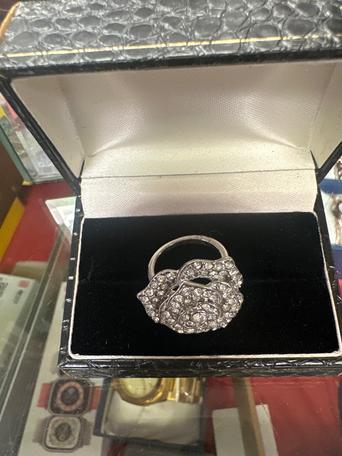 Sparkly Rose Cocktail Ring