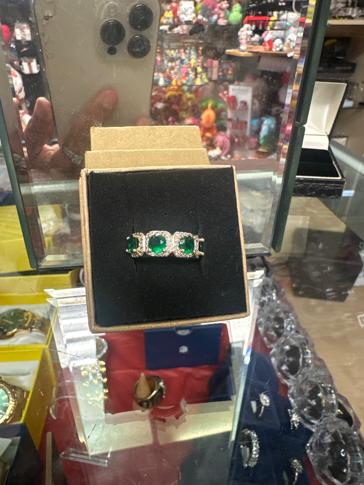 Three-Stone Green Statement Ring