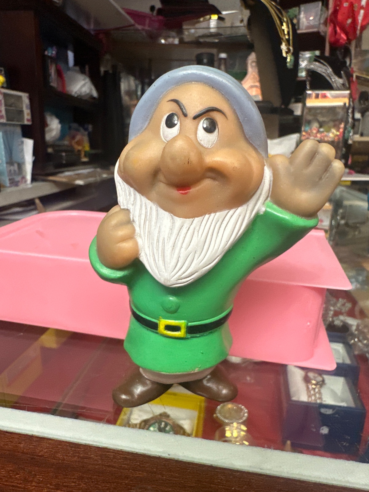 Vintage Bearded Dwarf Figure in Green Coat