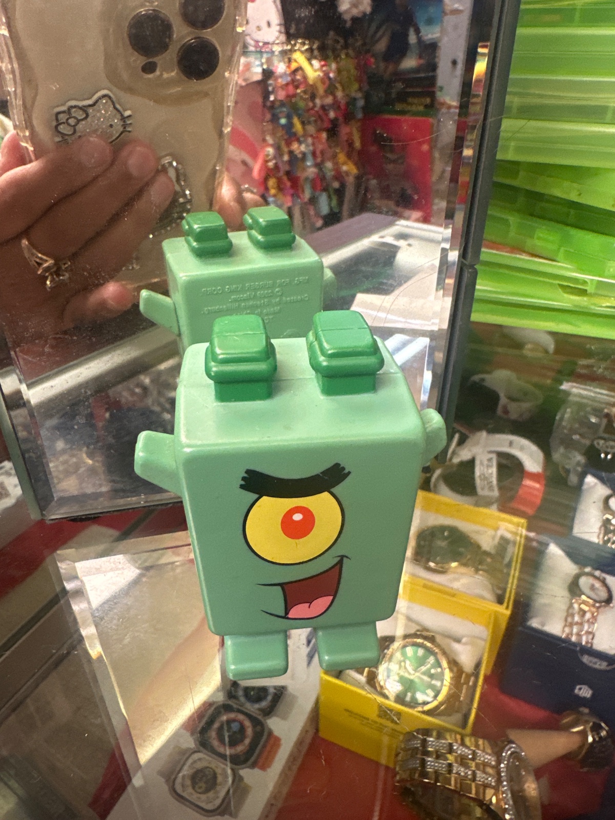 Green One-Eyed Block Monster Figure