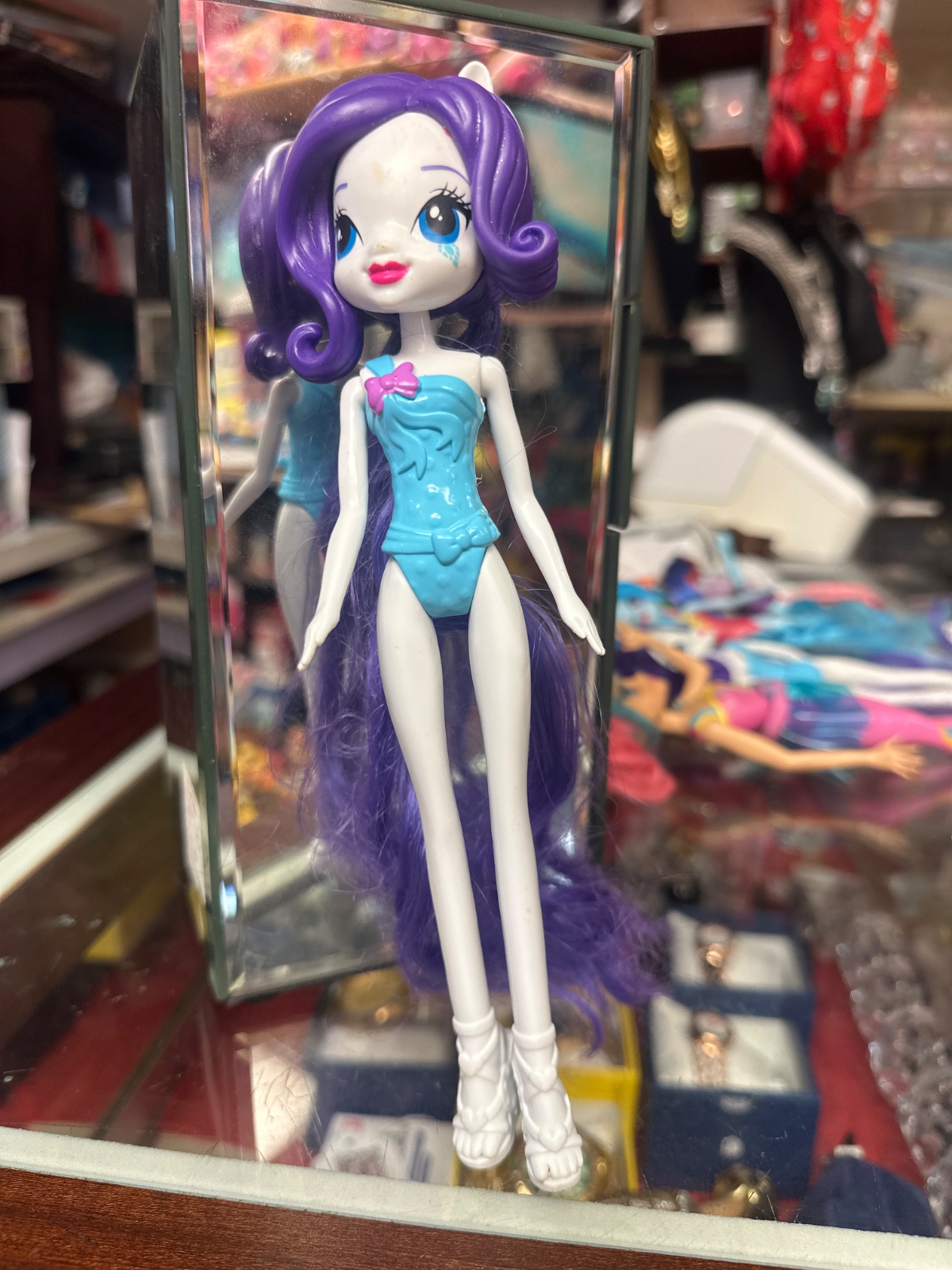 Purple-Haired Equestria Girls Doll in Blue Swimsuit