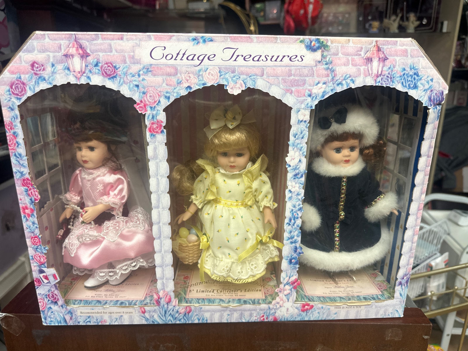 Cottage Treasures Porcelain Doll Trio in Original Box