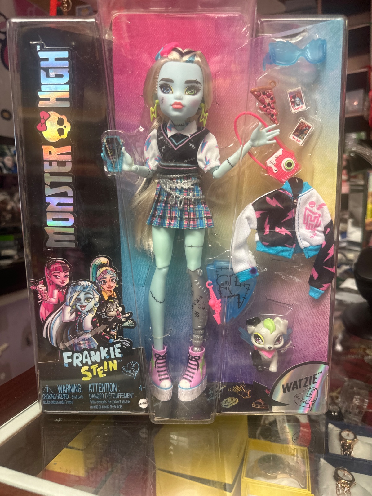 Frankie Stein Doll With Watzie Pet And Accessories