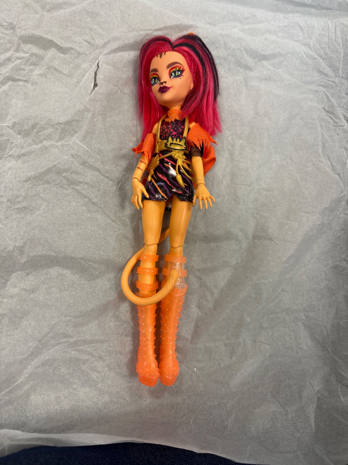 Pink-Haired Cat Girl Doll With Tail And Orange Boots