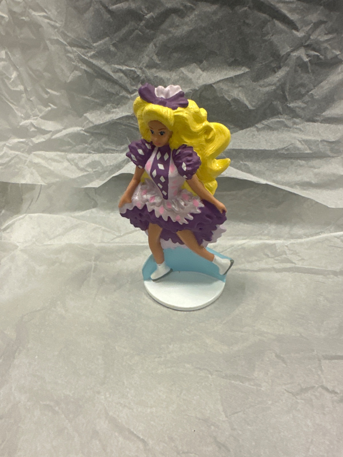Vintage Ice Skater Figurine In Purple Dress