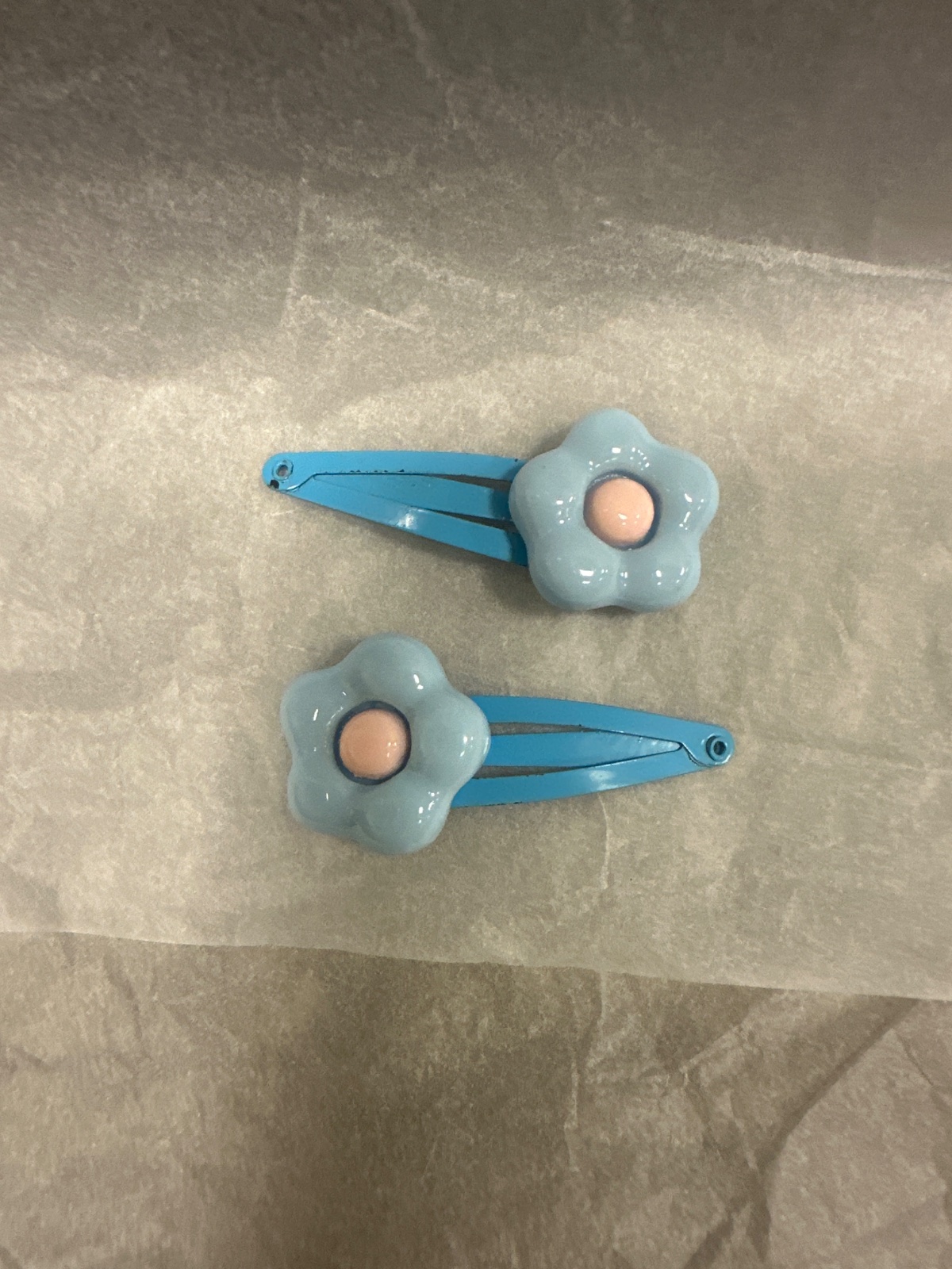 Blue Flower Snap Hair Clips (Set of 2)