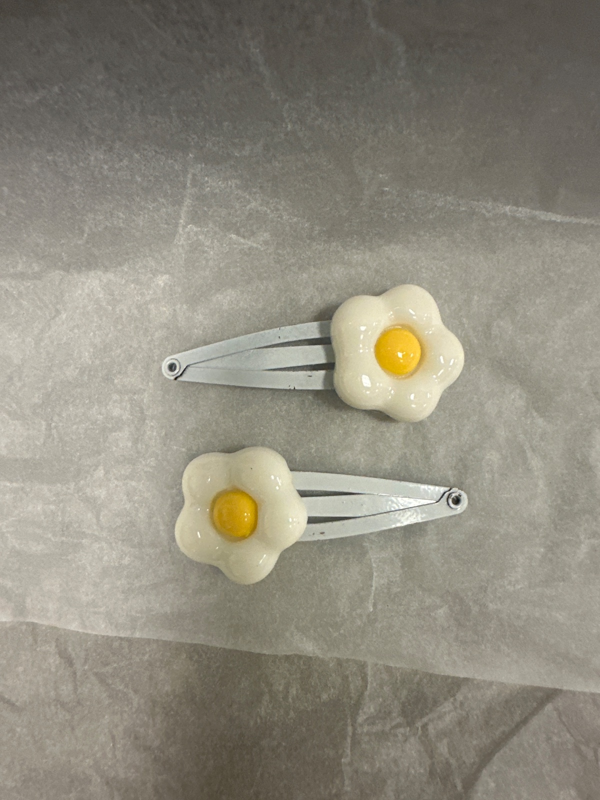 Fried Egg Flower Hair Clips (Set of 2)