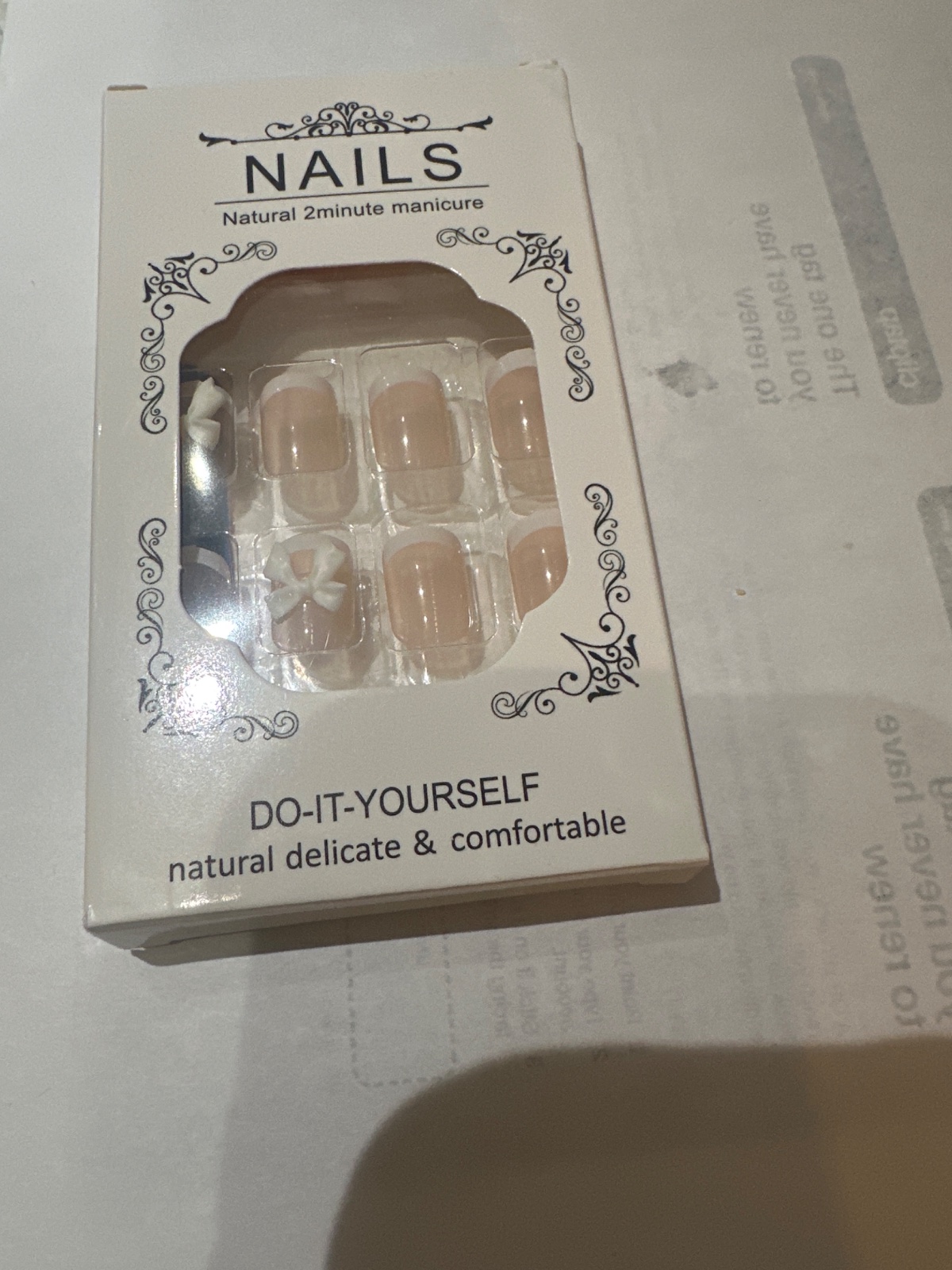 Press-On Nails with Bow Detail