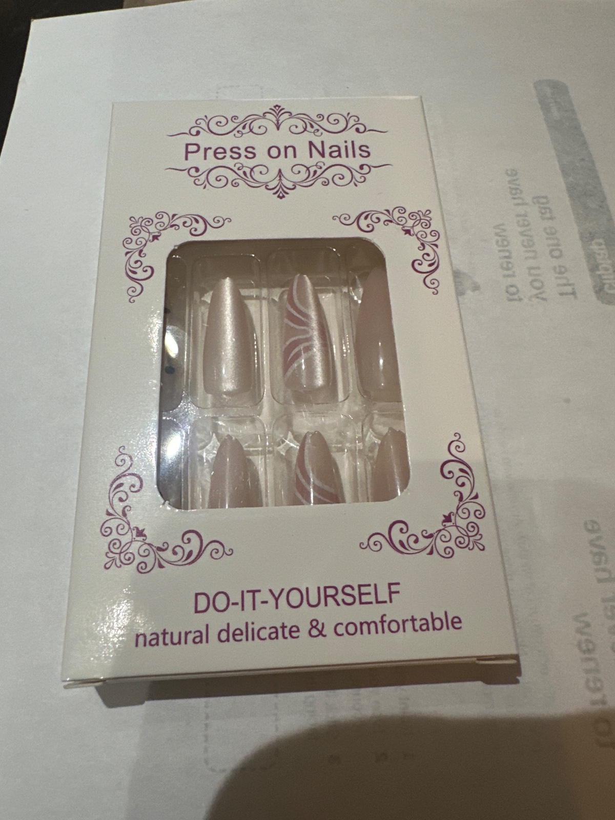 Nude Swirl Press-On Nails